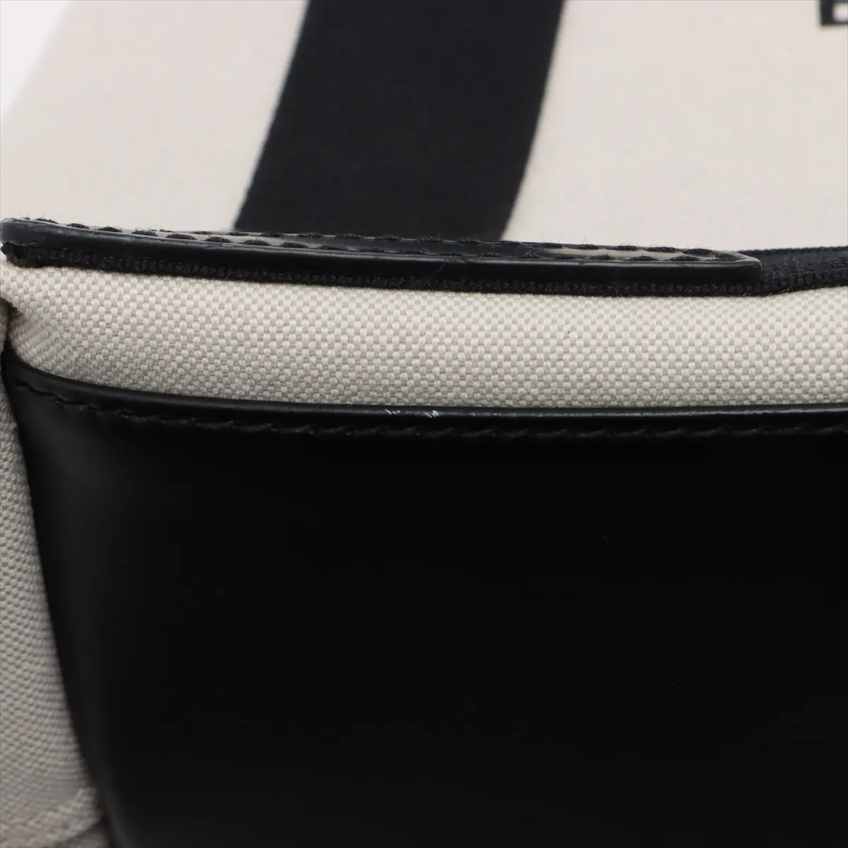 Navy Cabas Canvas x Leather Handbag Black x Beige 339933 — view 11