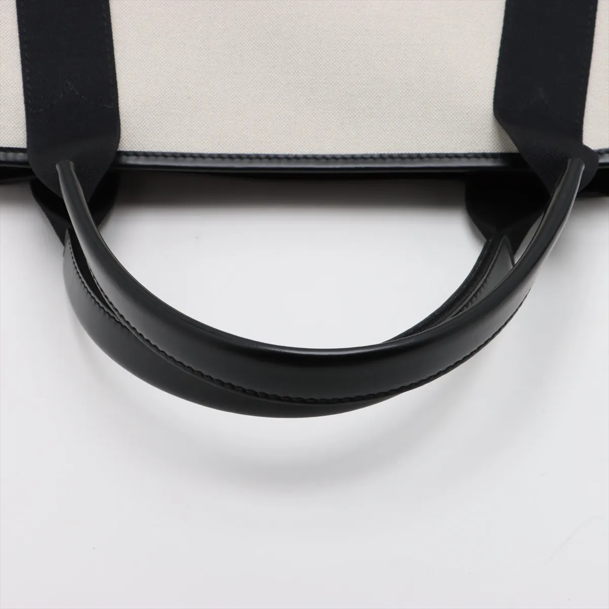 Navy Cabas Canvas x Leather Handbag Black x Beige 339933 — view 5