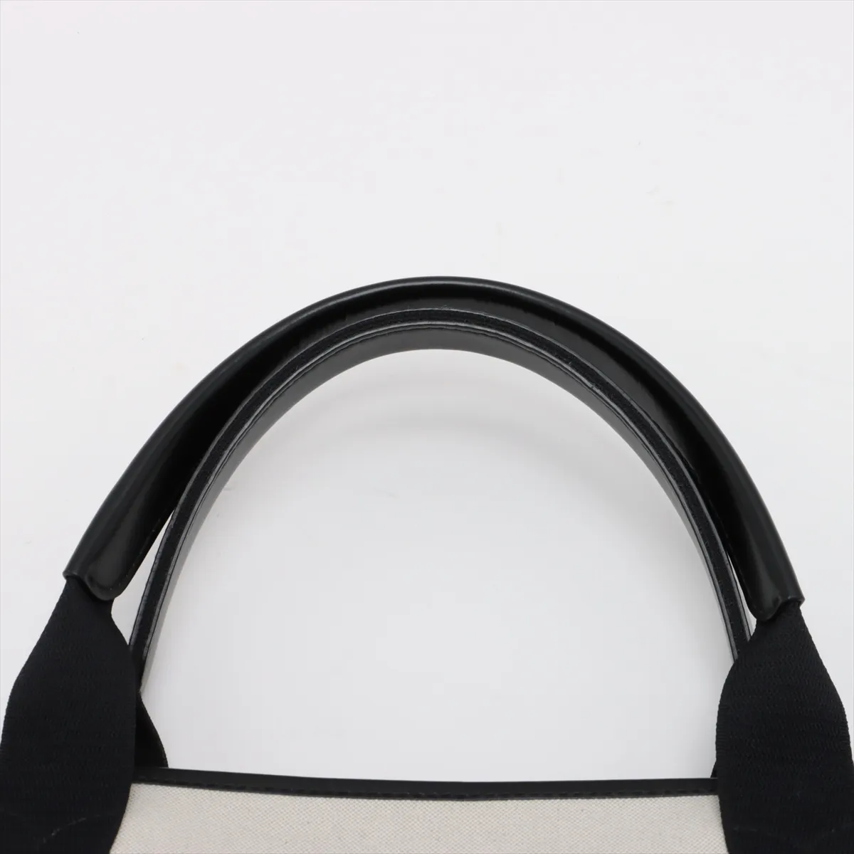 Navy Cabas Canvas x Leather Handbag Black x Beige 339933 — view 6