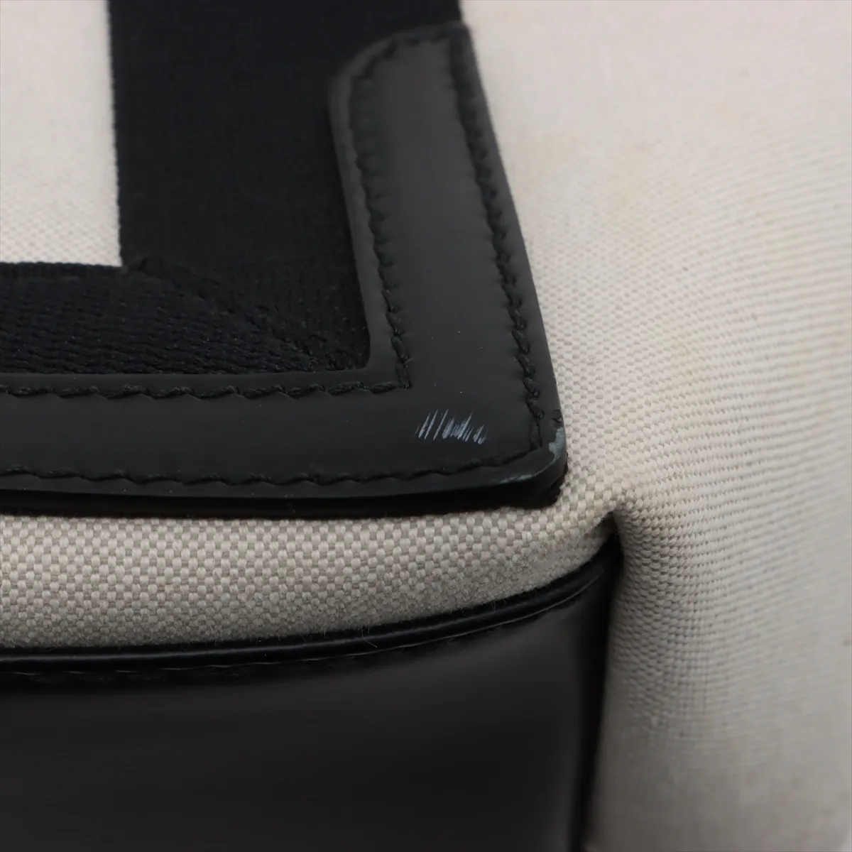 Navy Cabas Canvas x Leather Handbag Black x Beige 339933 — view 10