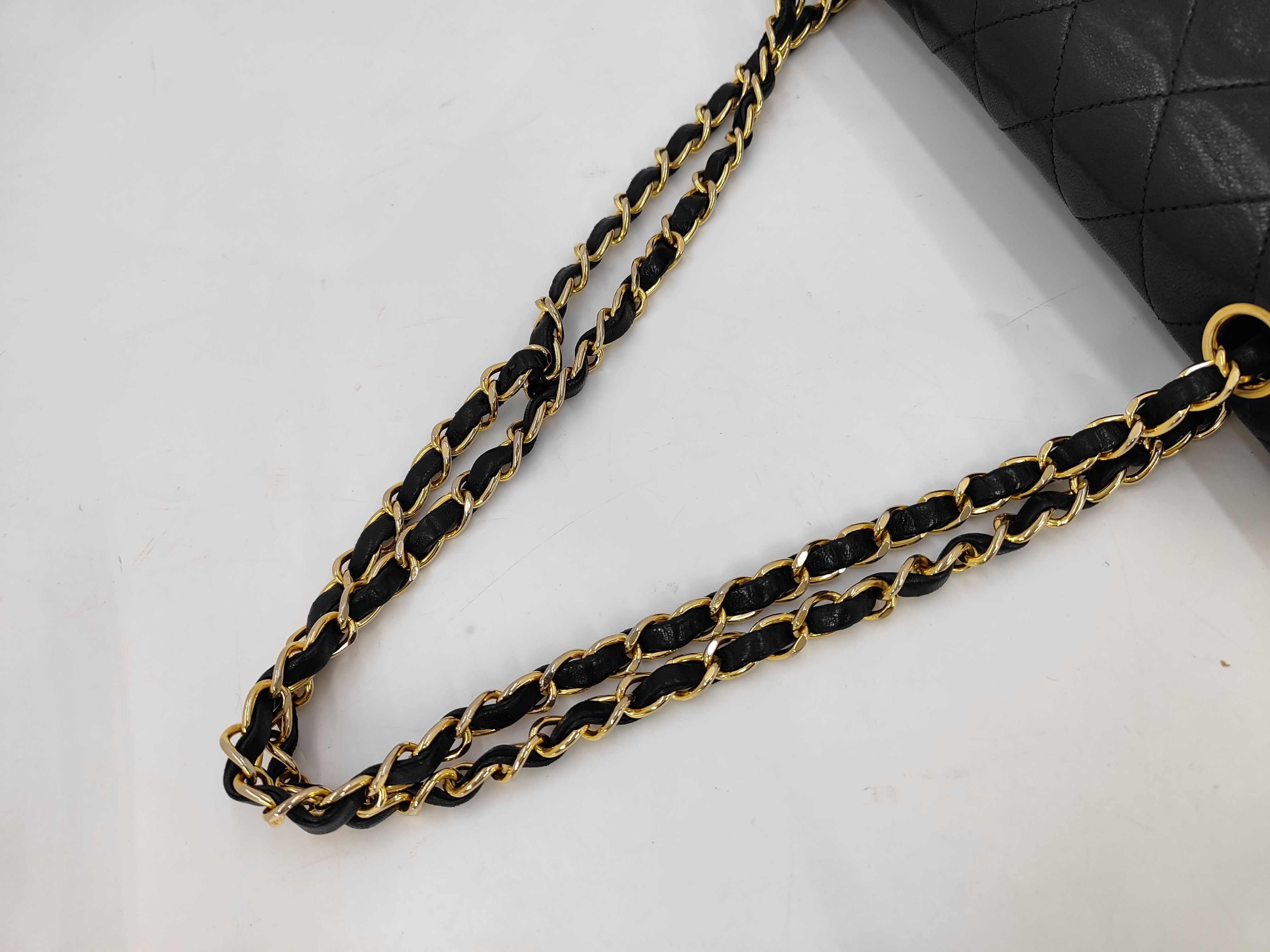 Lambskin Matelassé Black Chain Shoulder Bag — view 4