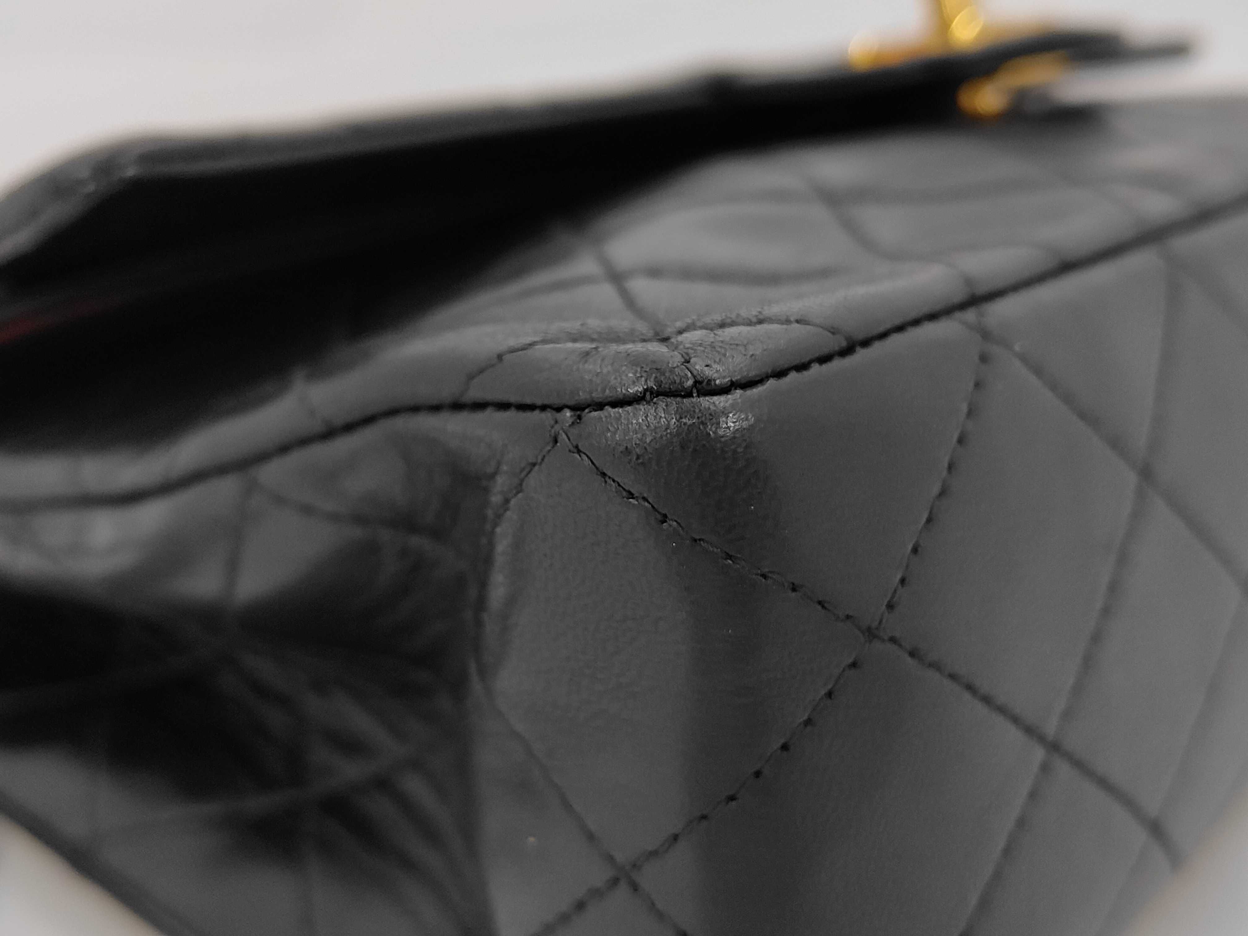 Lambskin Matelassé Black Chain Shoulder Bag — view 6