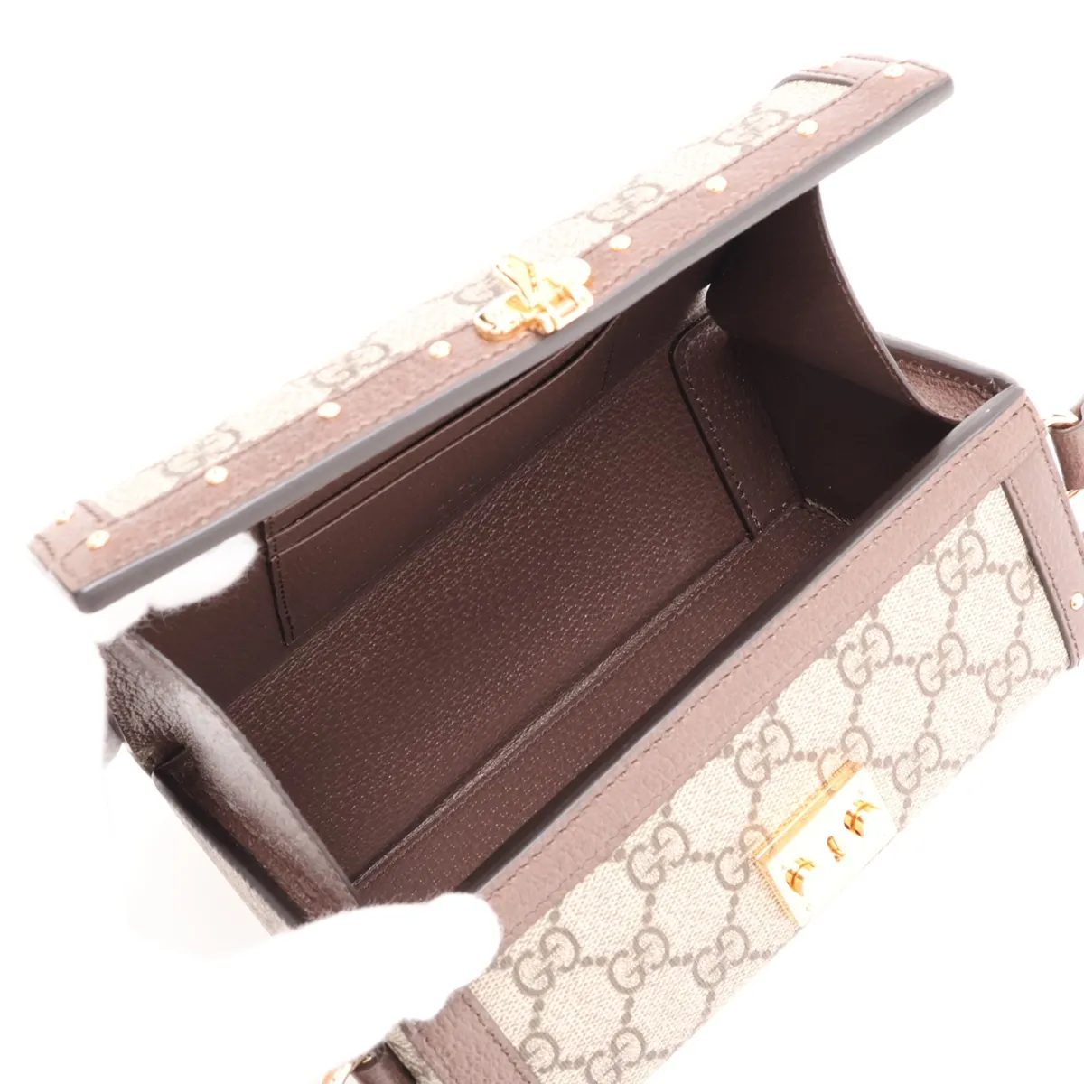 GG Supreme PVC x Leather Shoulder Bag, Beige, 678460 — view 6