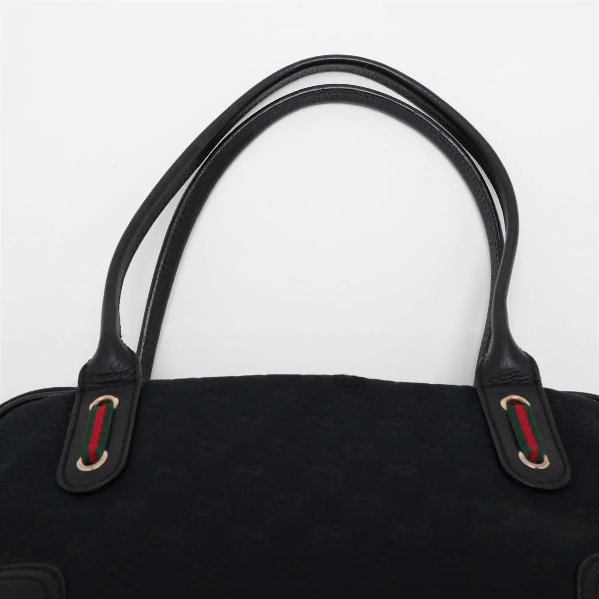 GG Canvas x Leather Shoulder Bag Black 161720 — view 6