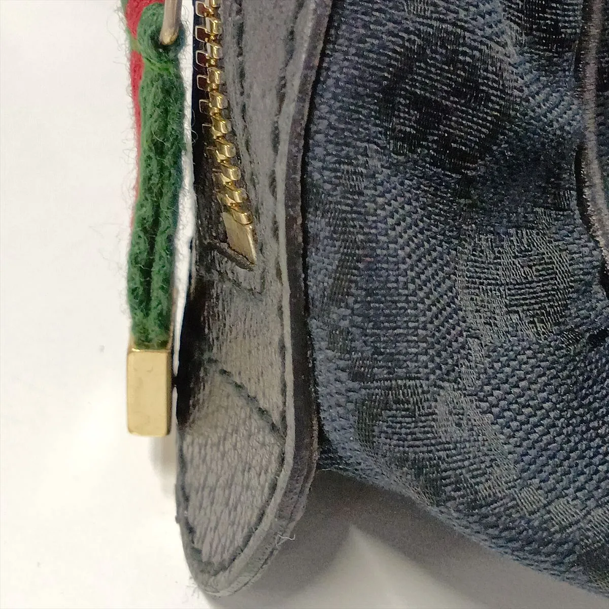 GG Canvas x Leather Shoulder Bag Black 161720 — view 10