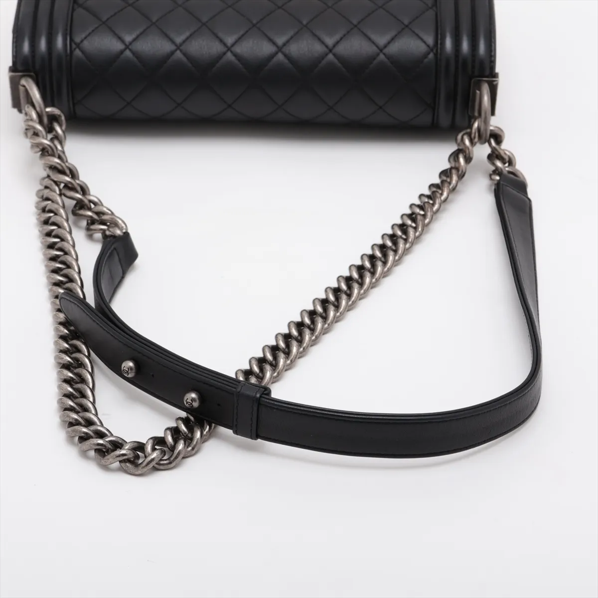 Boy Chanel 25 Lambskin Shoulder Bag, Black with Gunmetal Hardware, 25860076 (Serial Number 25-series), A67086 — view 5
