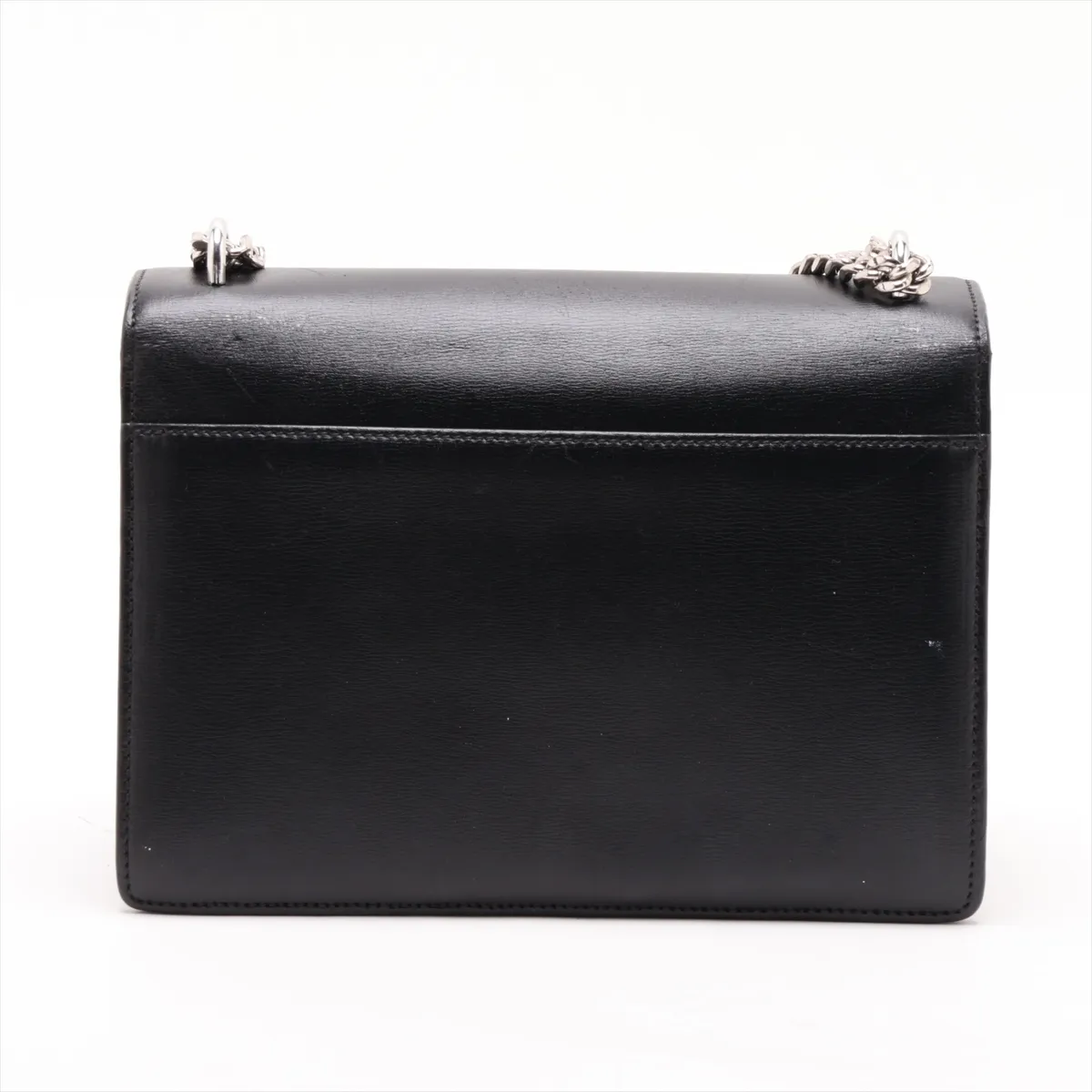 Sunset Leather Chain Shoulder Bag, Black, 442906 — view 2