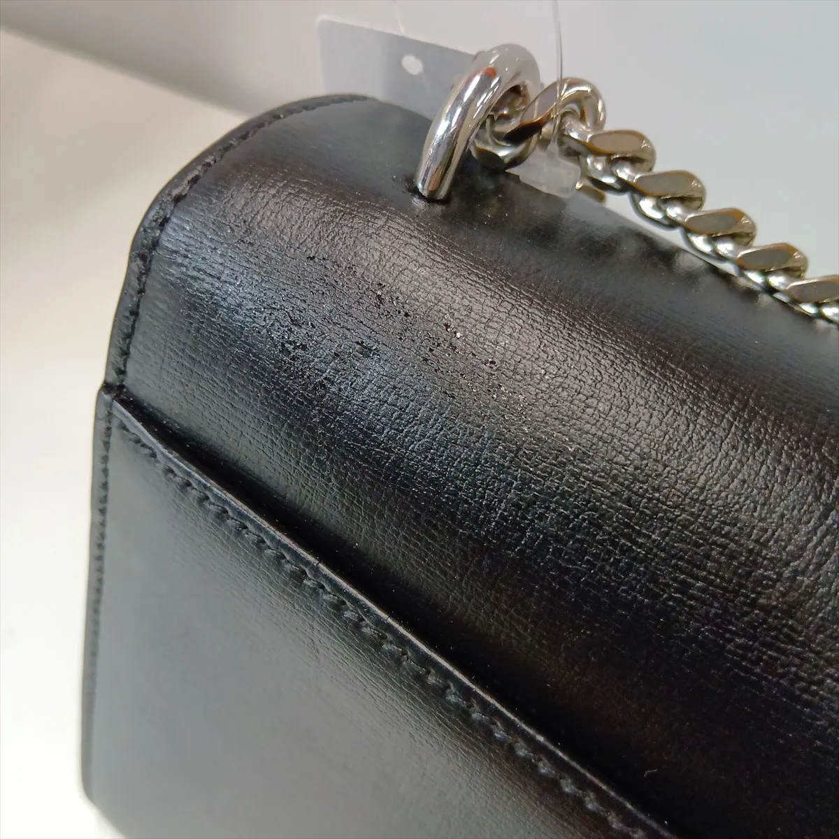 Sunset Leather Chain Shoulder Bag, Black, 442906 — view 15