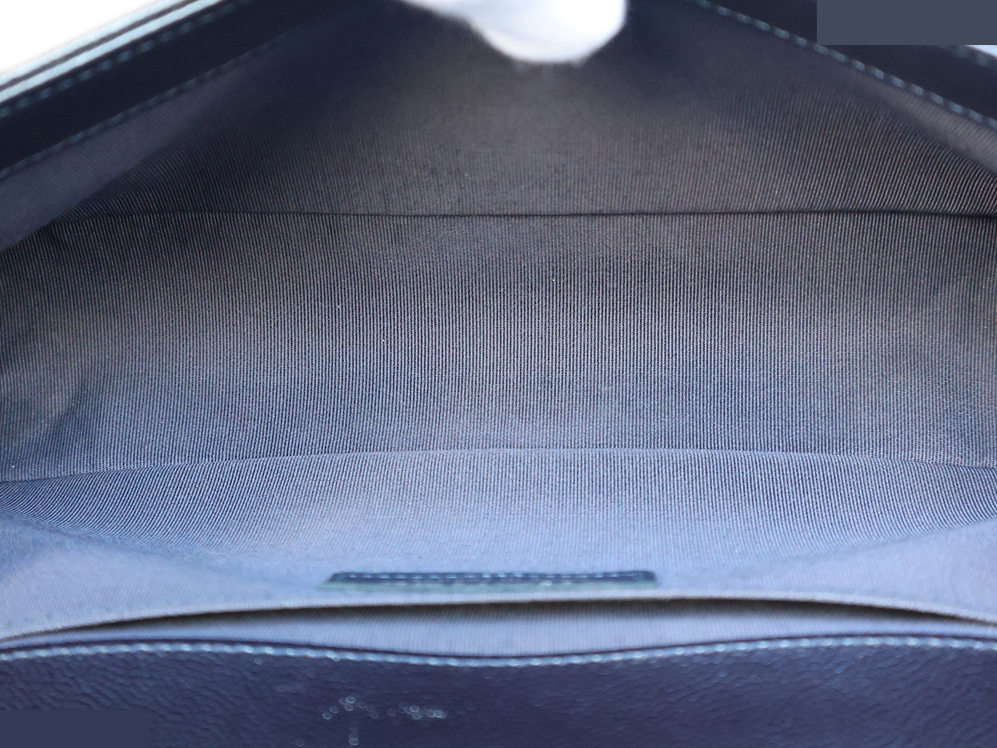 Boy Chanel caviar leather chain shoulder bag, navy — view 12