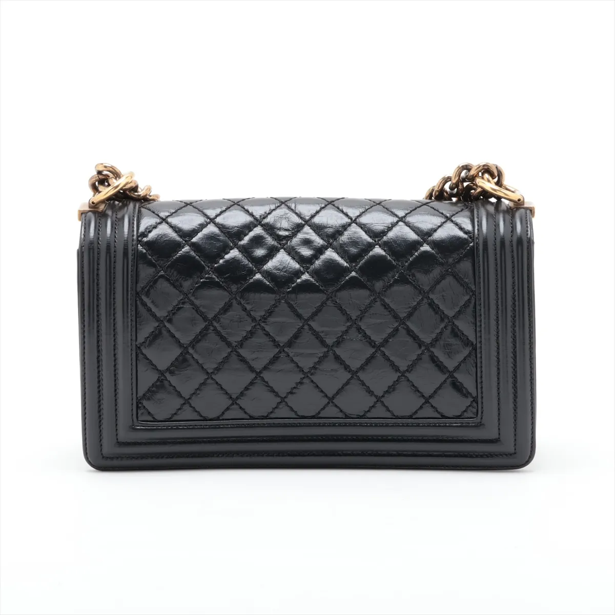 Boy Chanel 25 Vintage Calfskin Chain Shoulder Bag, Black with Gold Hardware, 17761208, Serial Number , A67086 — view 2