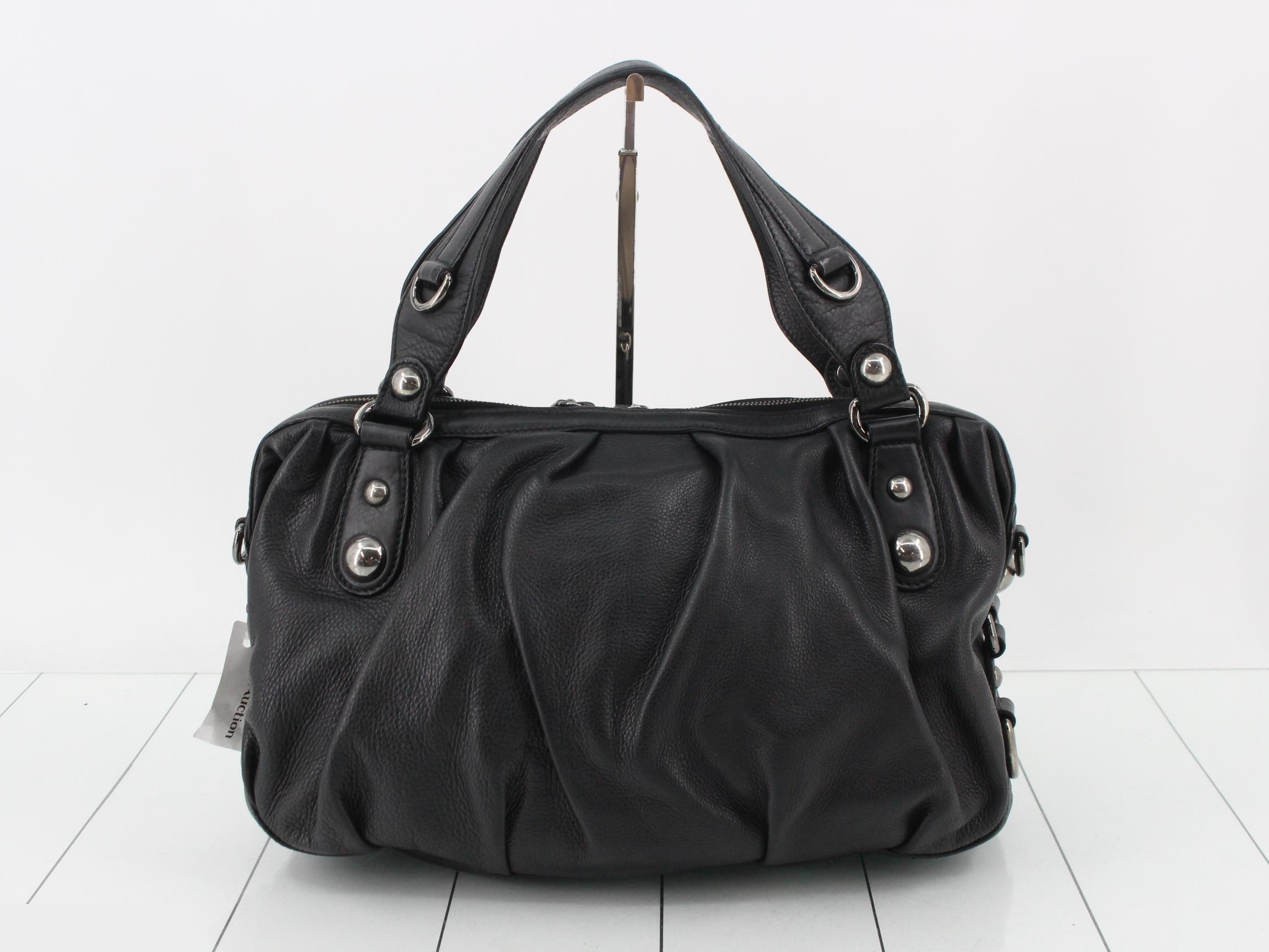 Horsebit Leather Tote Bag, Black — view 2