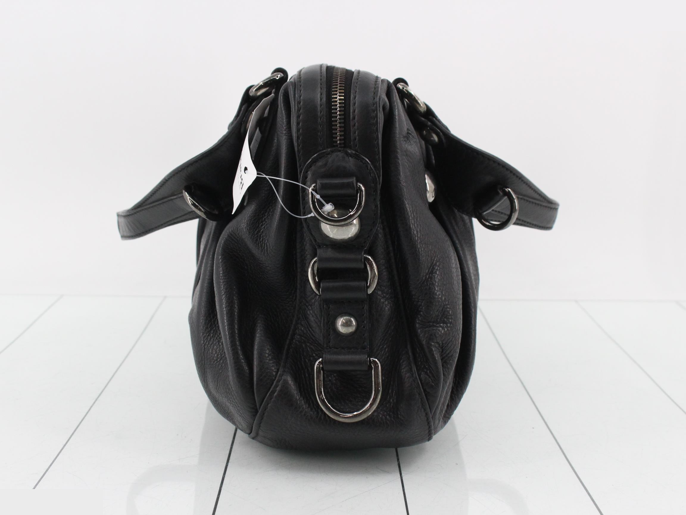 Horsebit Leather Tote Bag, Black — view 3