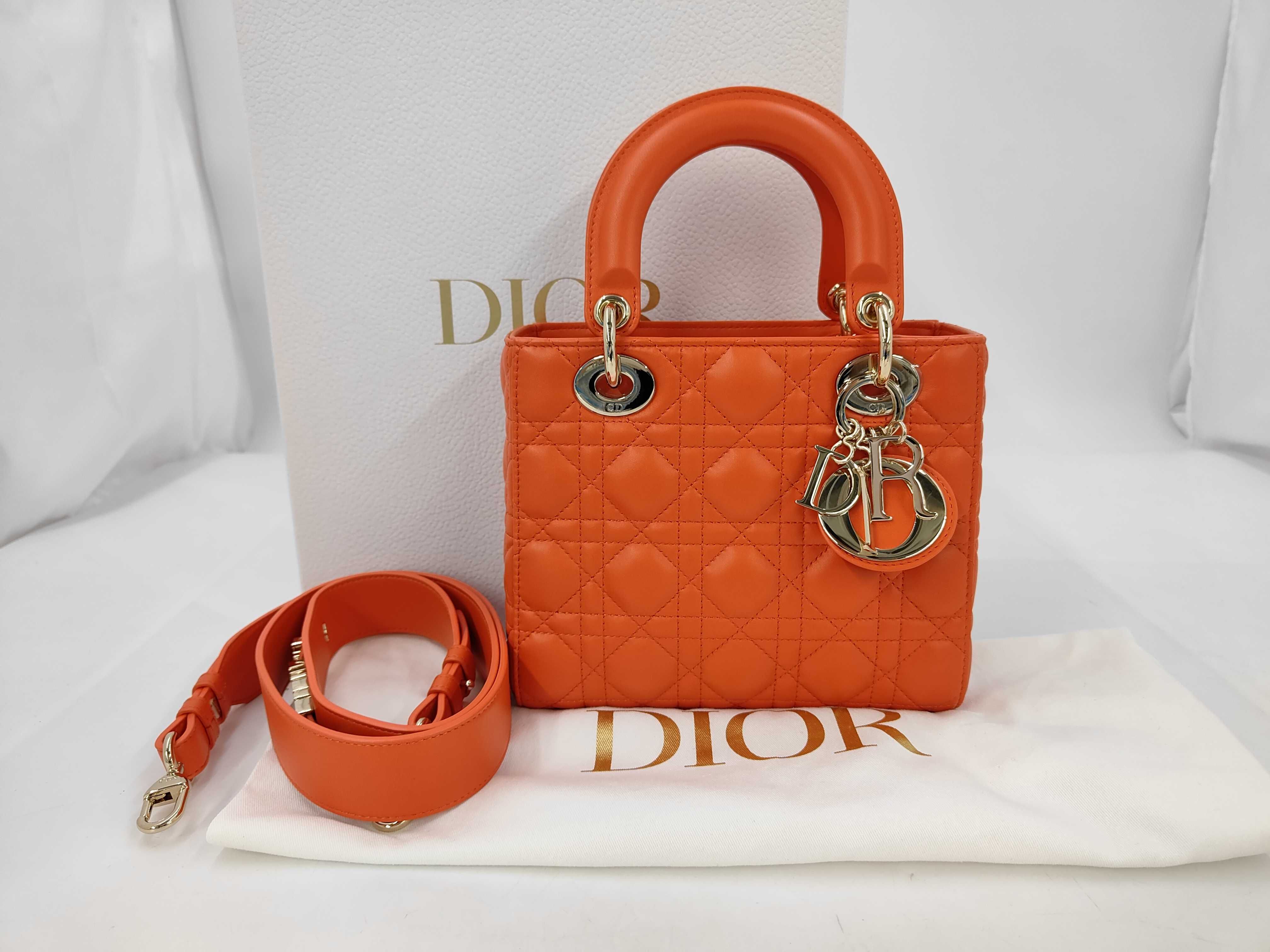 Lady Dior Orange Handbag