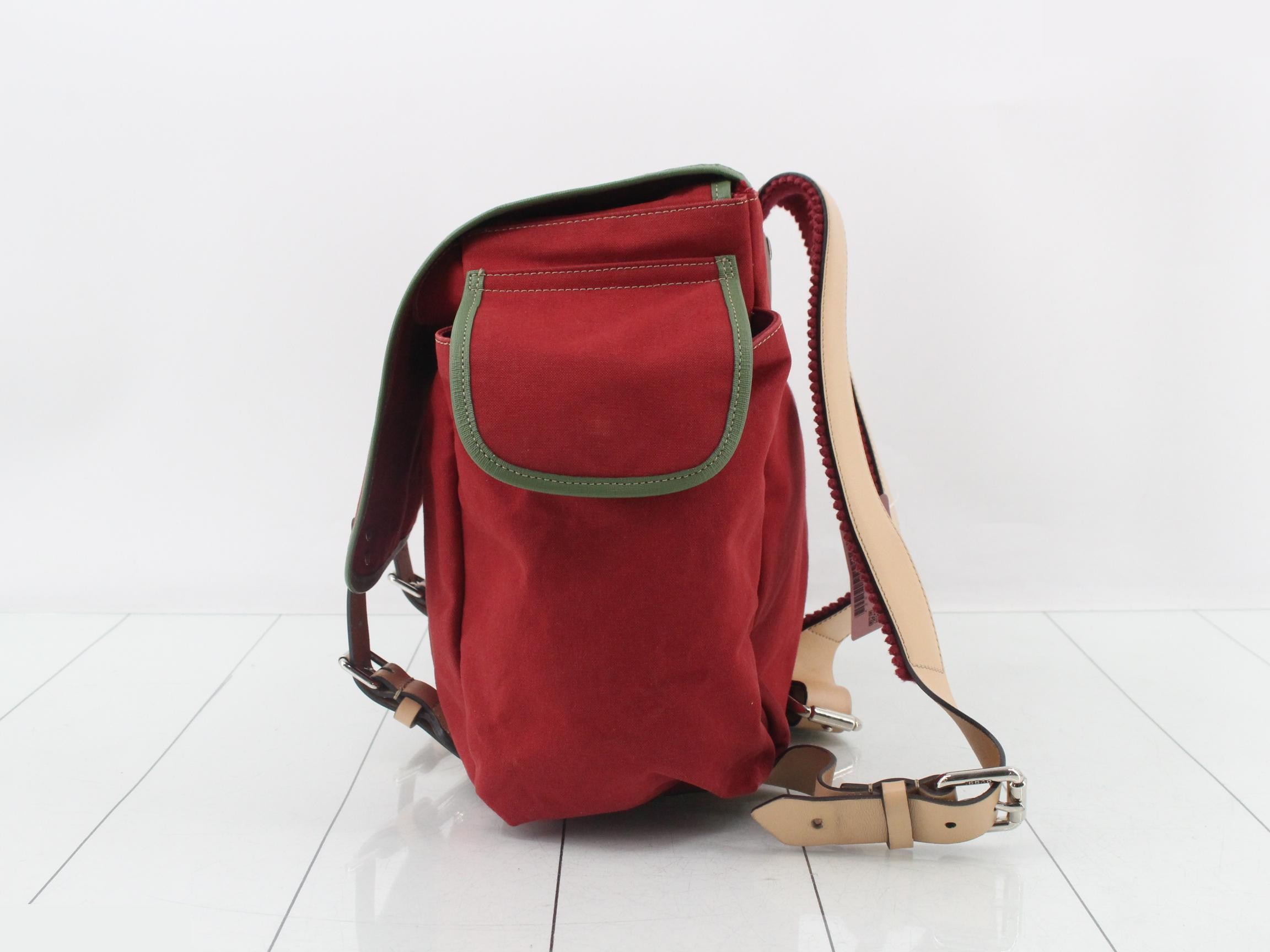 GG Canvas Tennis Backpack Bag, Embroidered, Red, Kids — view 3