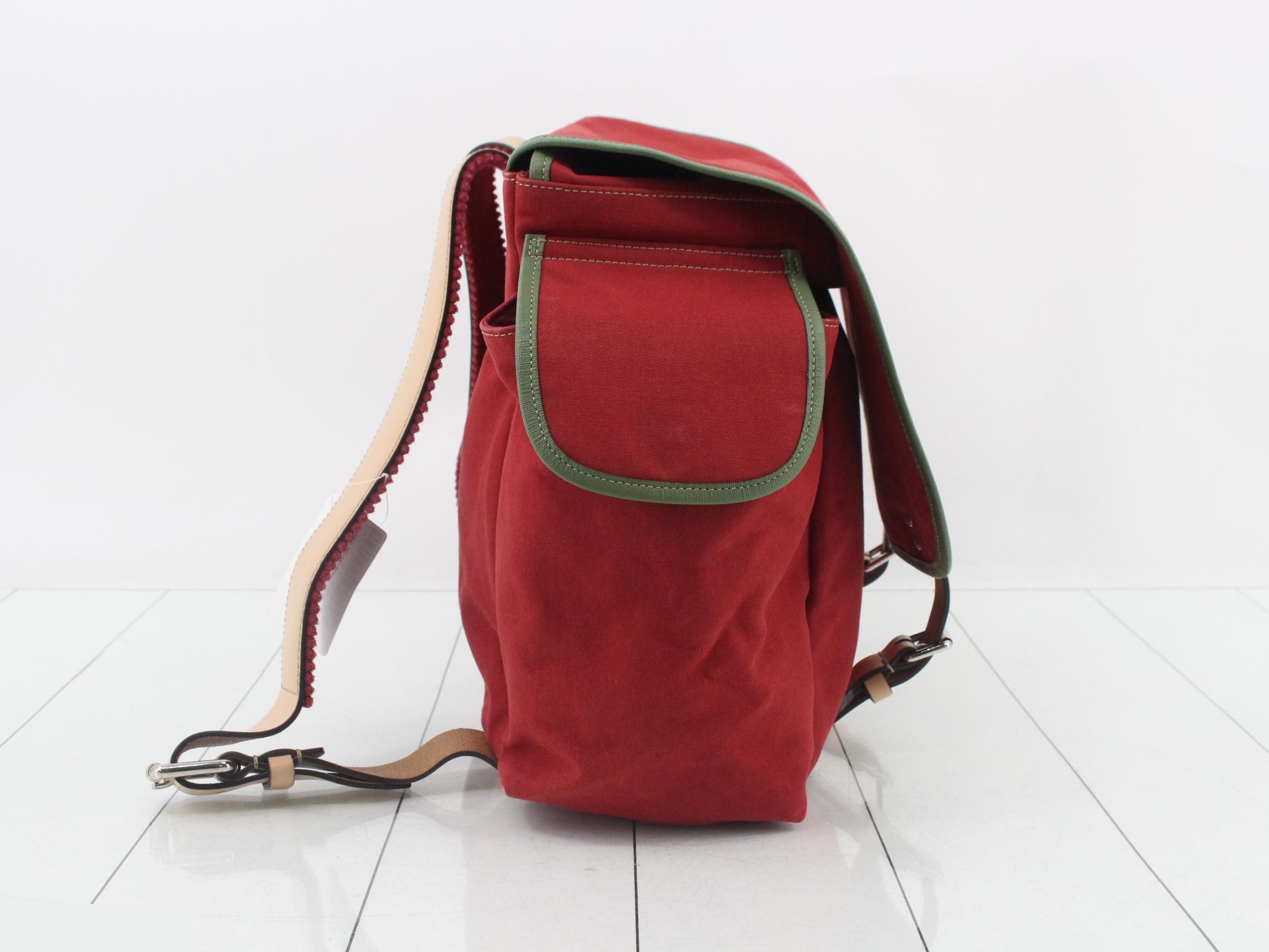 GG Canvas Tennis Backpack Bag, Embroidered, Red, Kids — view 4