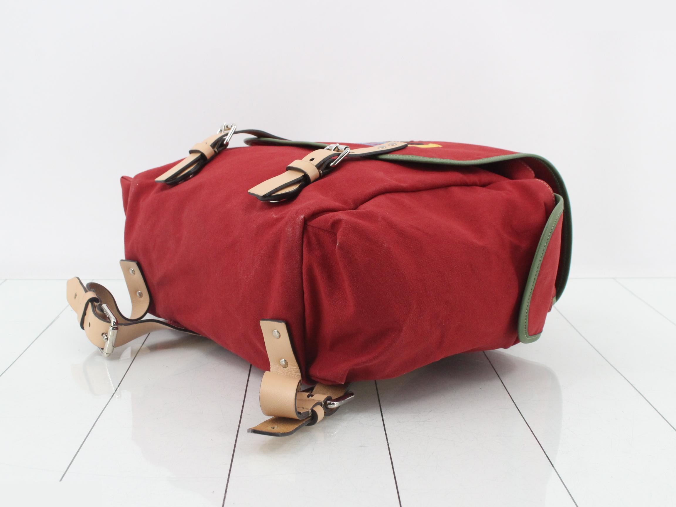 GG Canvas Tennis Backpack Bag, Embroidered, Red, Kids — view 6