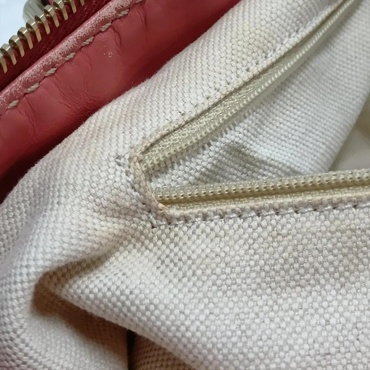 Diamante Sukey Canvas x Leather 2-Way Handbag, Beige x Pink, 247902 — view 15