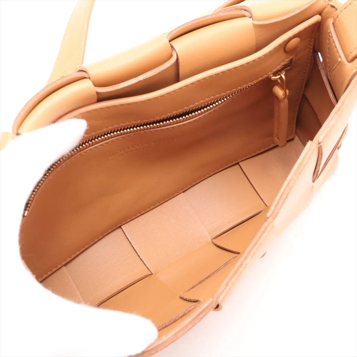 Maxi Intrecciato Cassette Leather Shoulder Bag, Brown — view 6