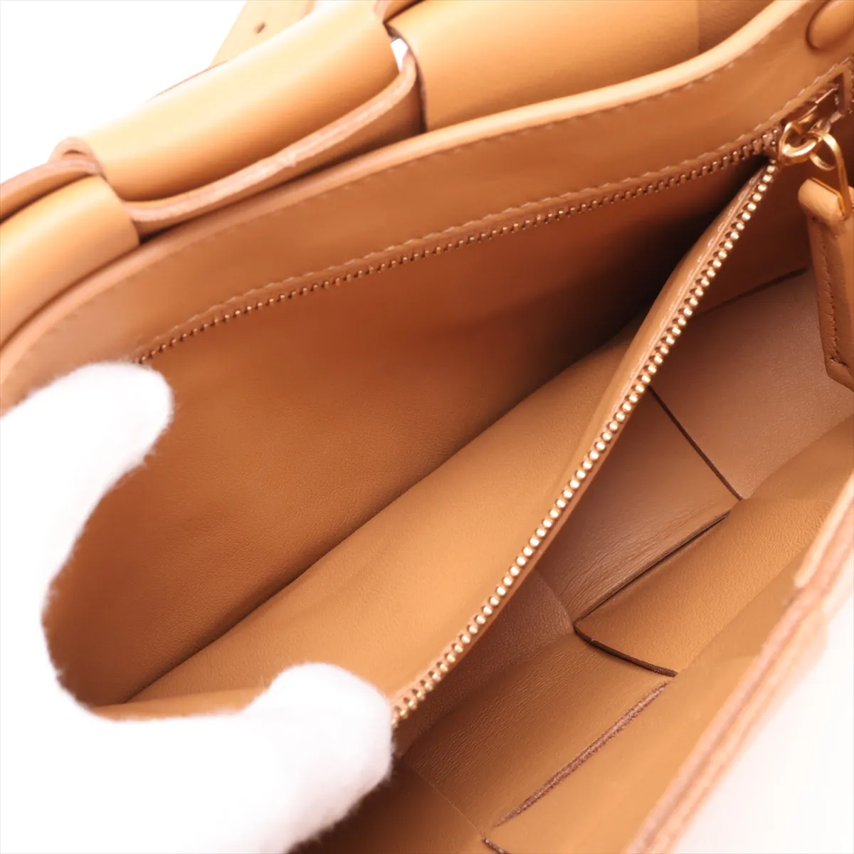Maxi Intrecciato Cassette Leather Shoulder Bag, Brown — view 7