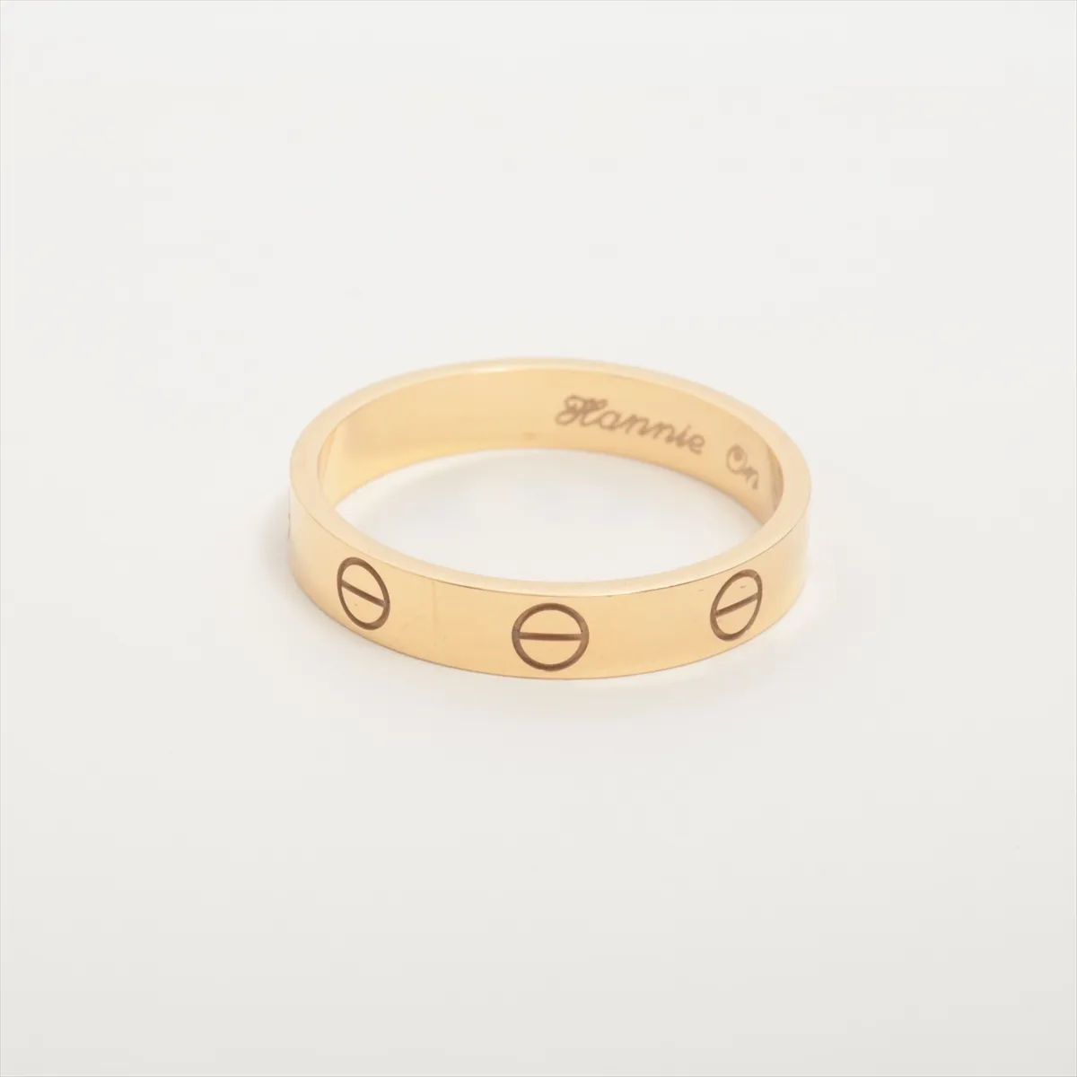 Mini Love Ring 750 (Yellow Gold) 3.5g Size 56 Initials 427FCC — view 2