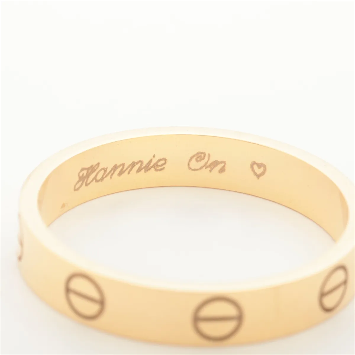 Mini Love Ring 750 (Yellow Gold) 3.5g Size 56 Initials 427FCC — view 3