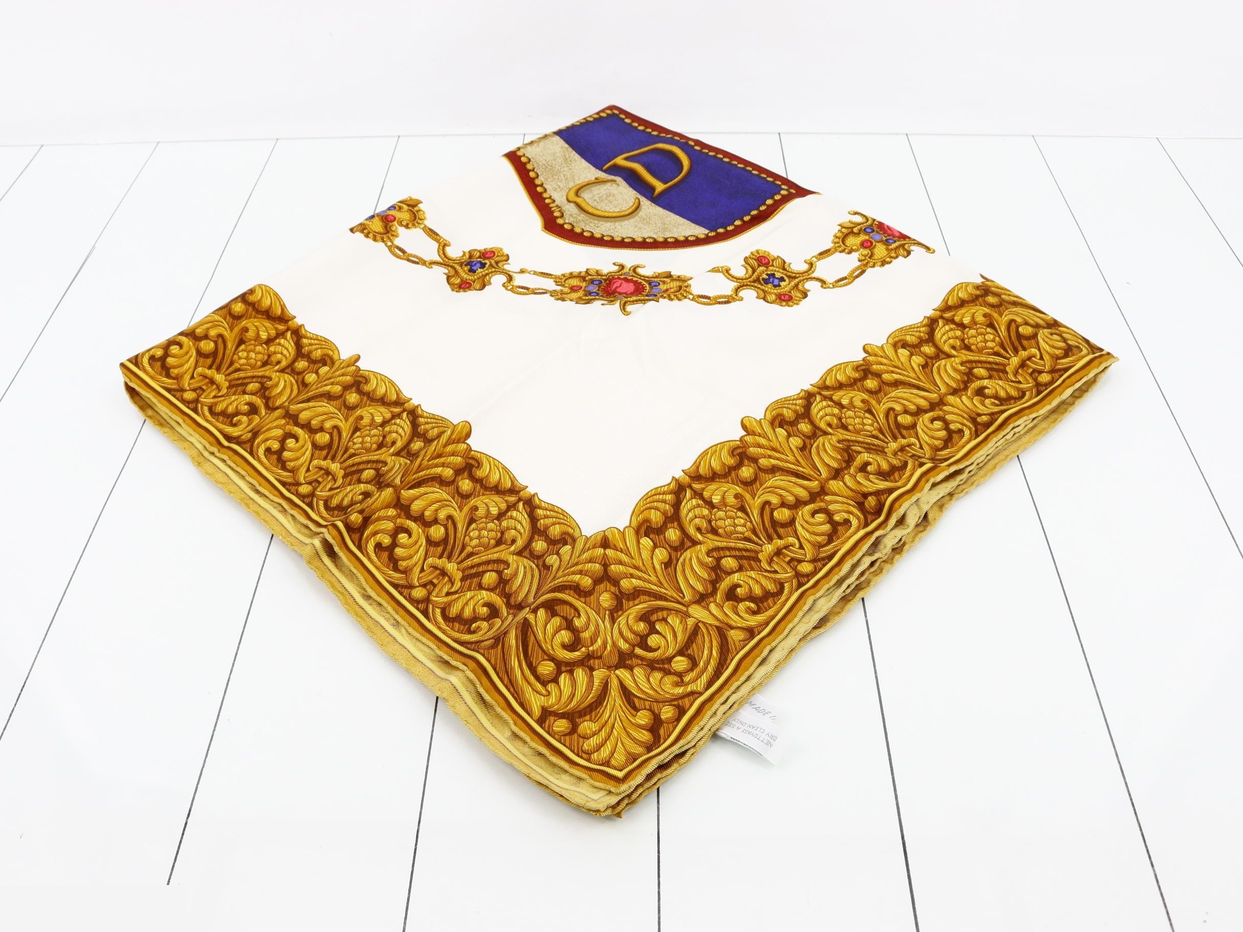 silk scarf with emblem pattern — view 2