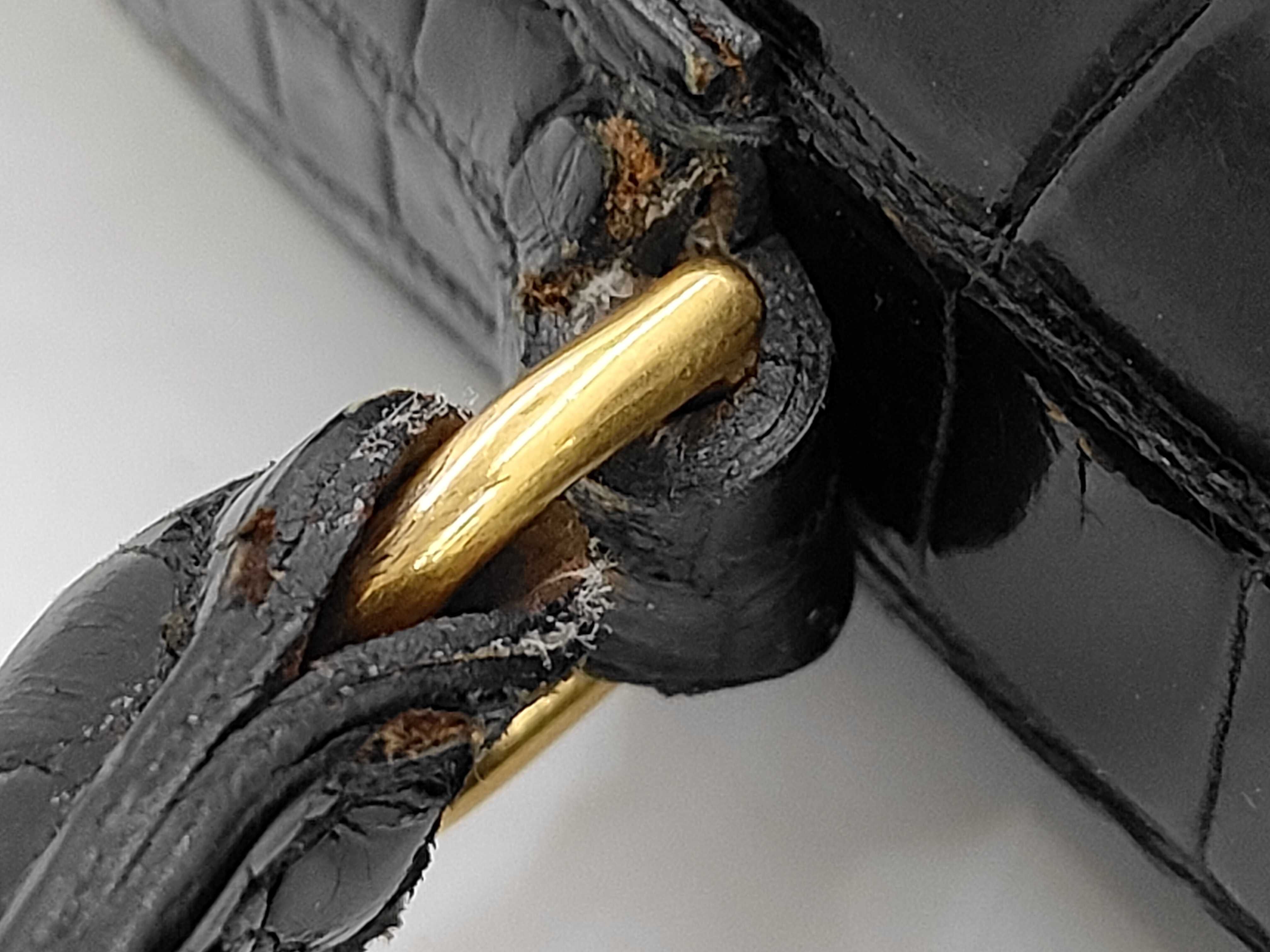 Kelly 32 Crocodile Porosus Tote Bag with Gold Hardware K — view 6