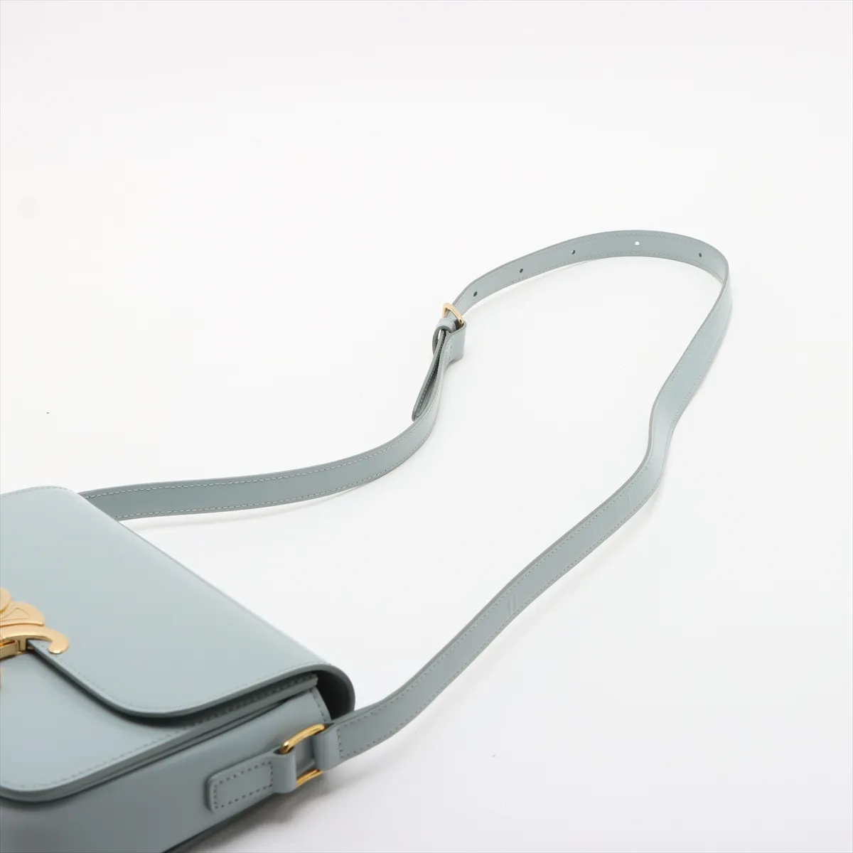 Triomphe Teen Leather Shoulder Bag Blue — view 5