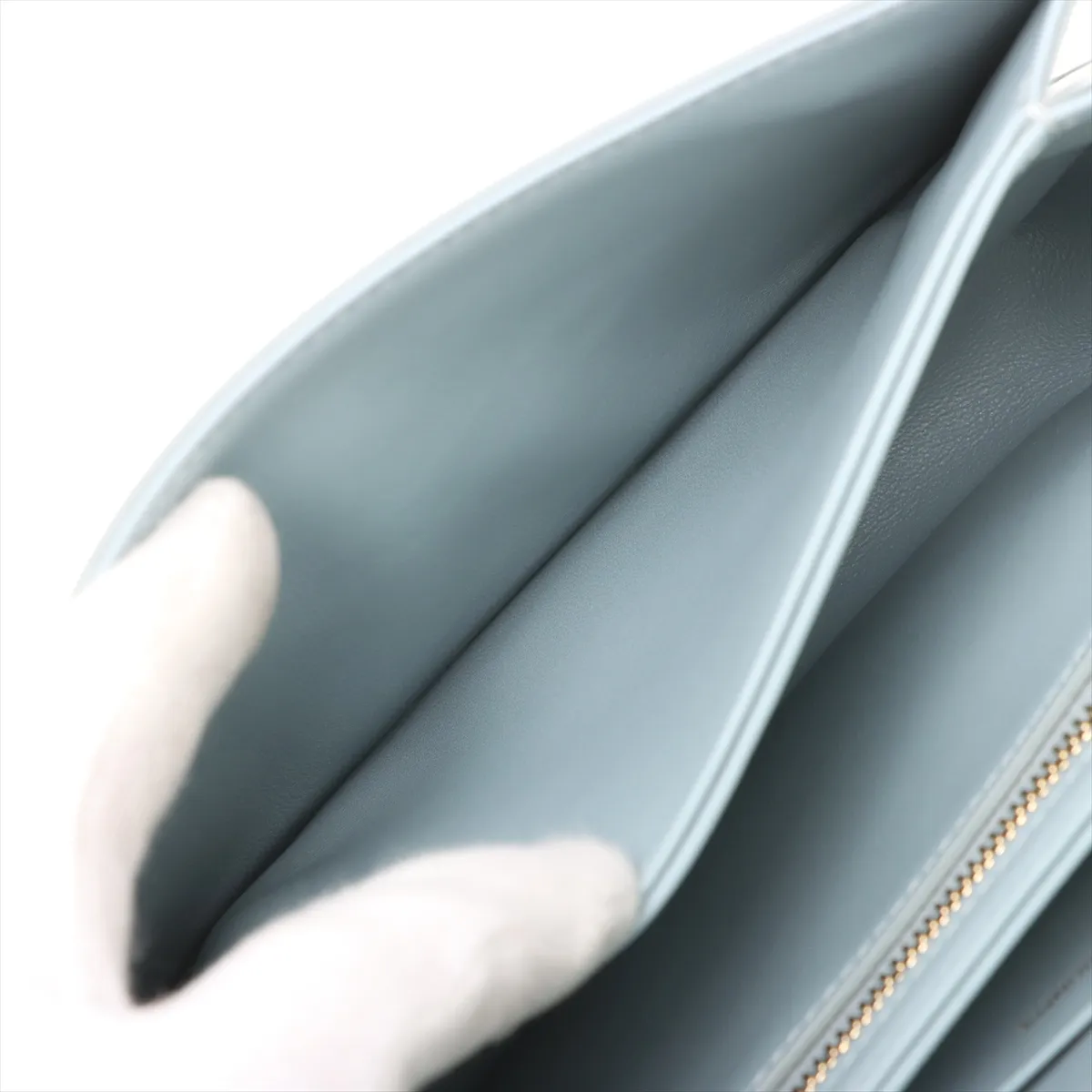 Triomphe Teen Leather Shoulder Bag Blue — view 7