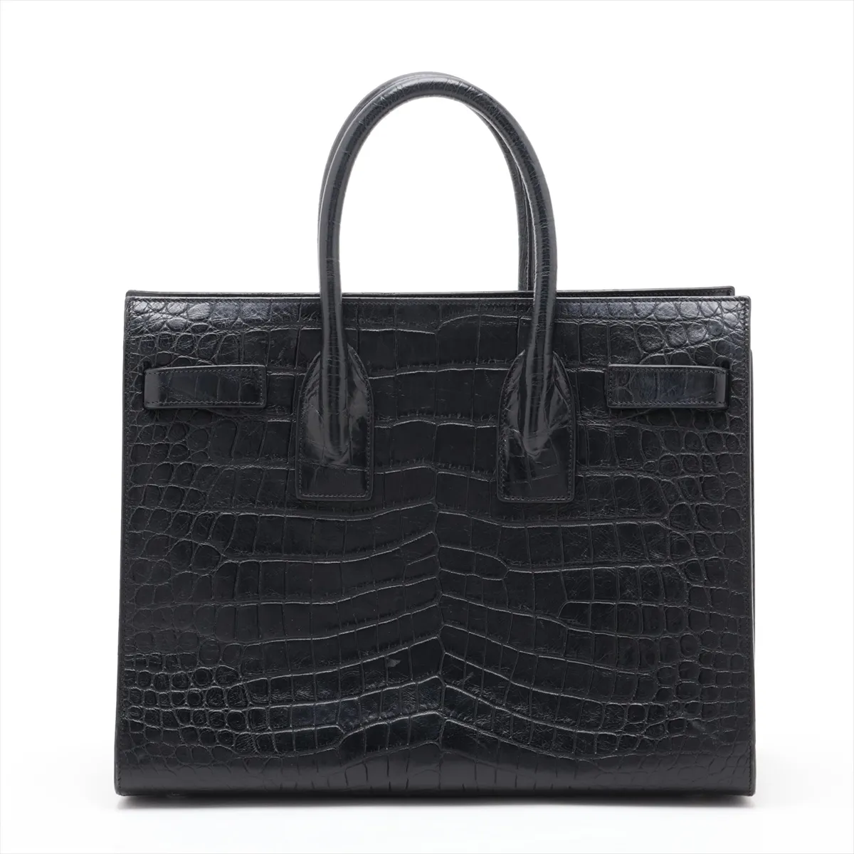 Sac de Jour Crocodile Embossed 2-Way Handbag, Black 378299 — view 2
