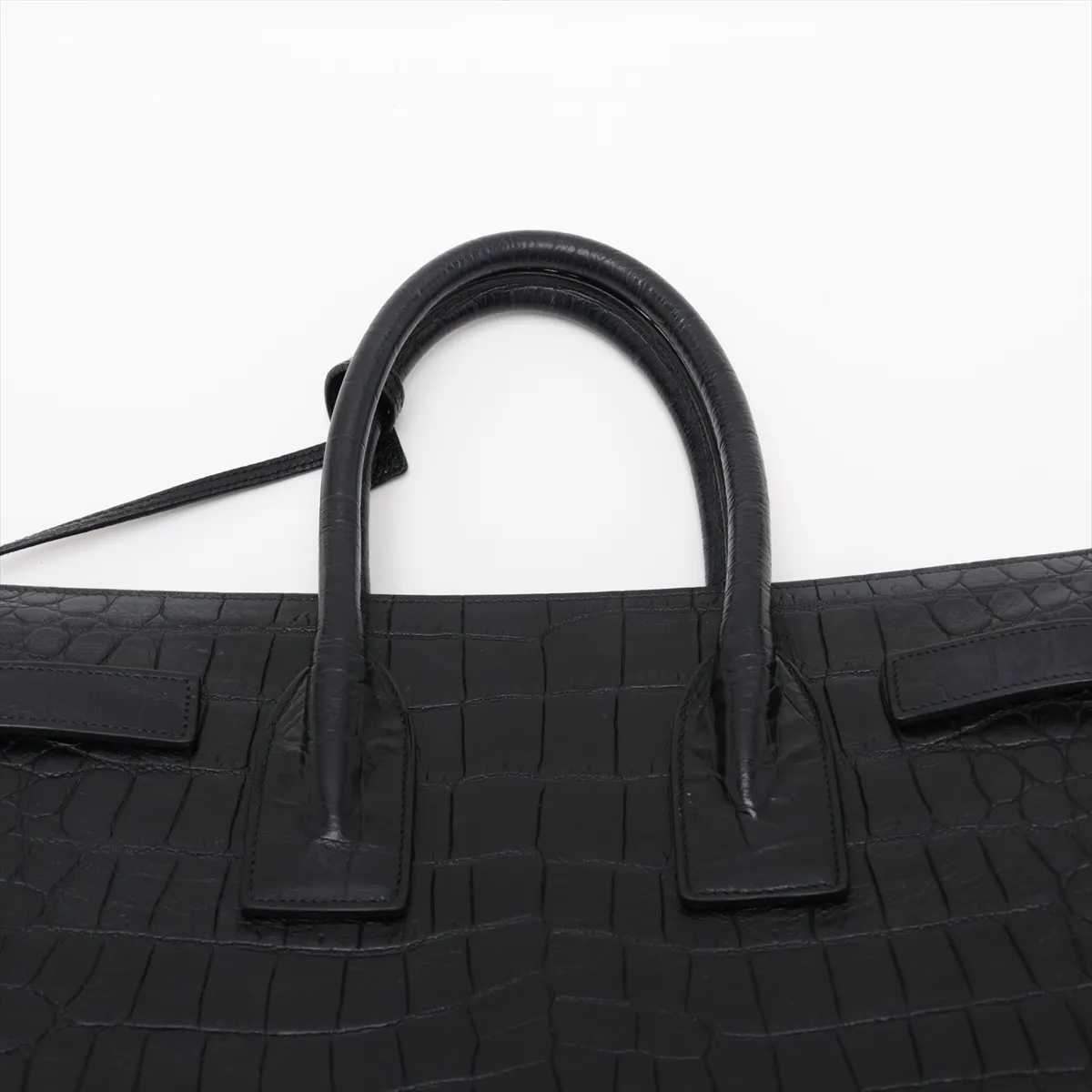 Sac de Jour Crocodile Embossed 2-Way Handbag, Black 378299 — view 6