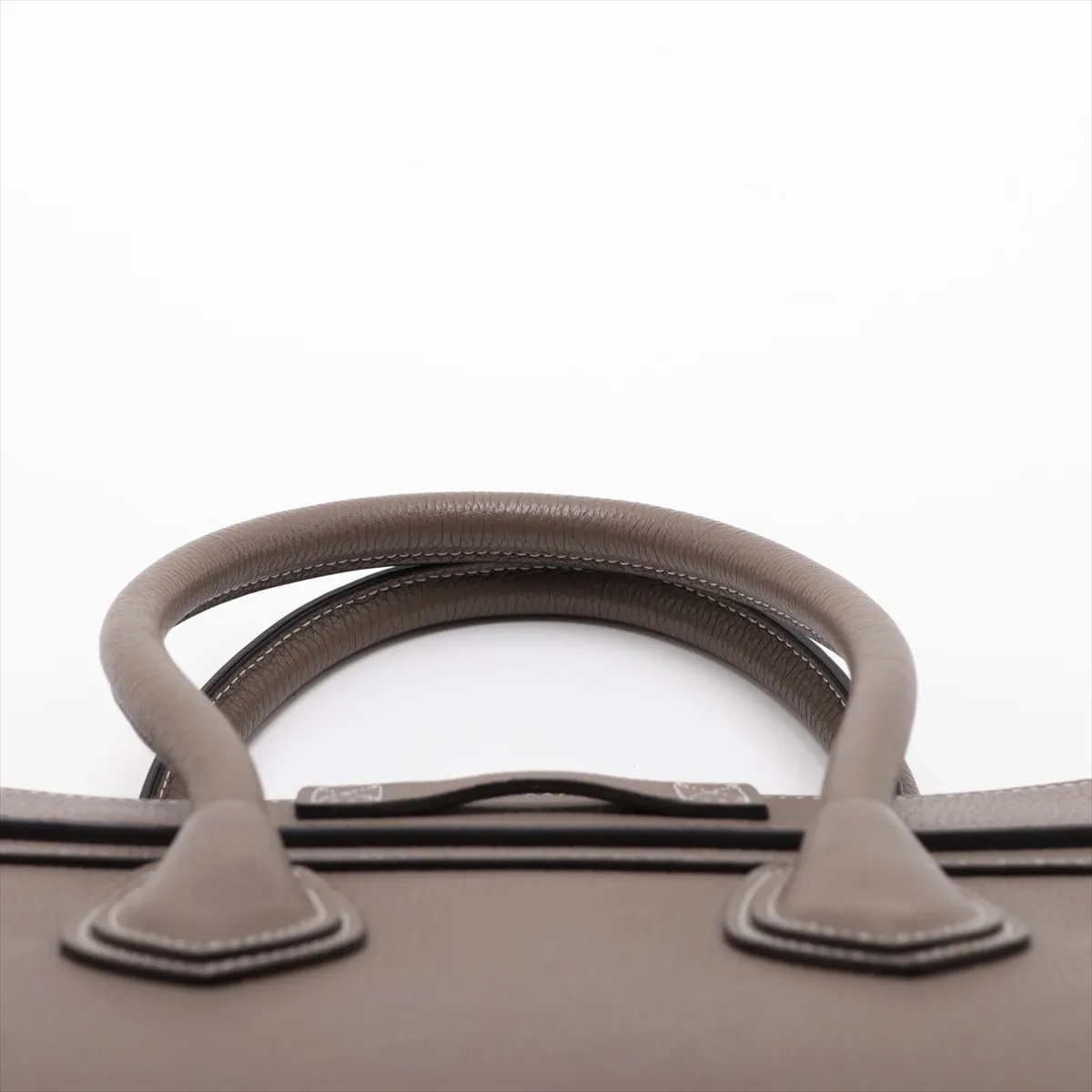 Luggage Micro Shopper Leather Handbag, Beige — view 6