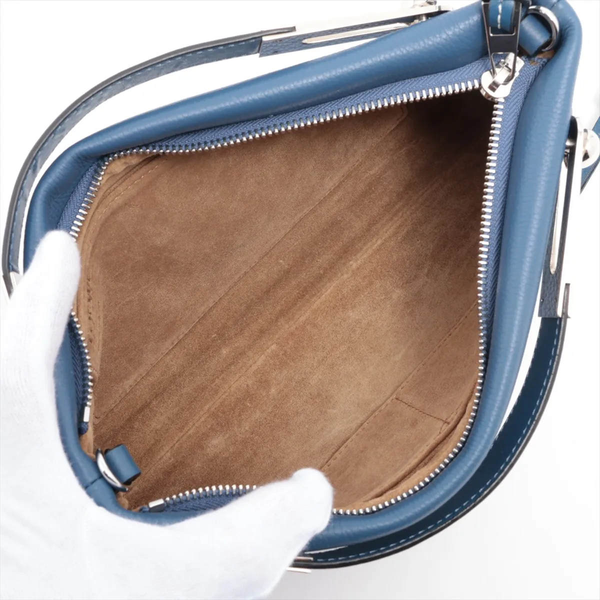 Missy Small Leather 2WAY Shoulder Bag Navy — view 8
