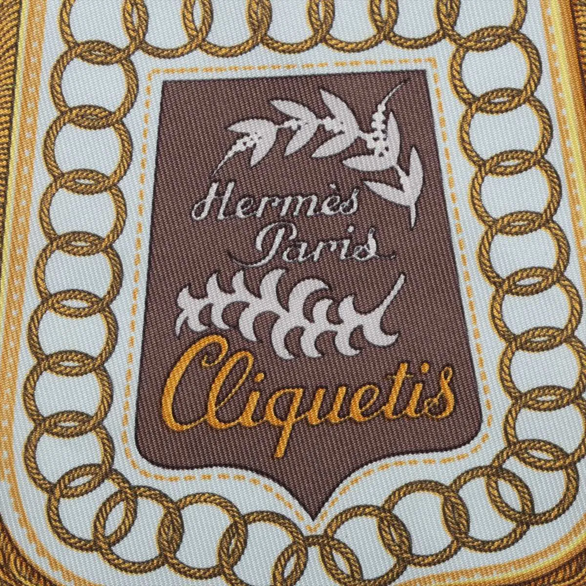 Carre 45 Cliquetis scarf, silk, blue-green. Shows signs of wear, including loose threads, — view 6