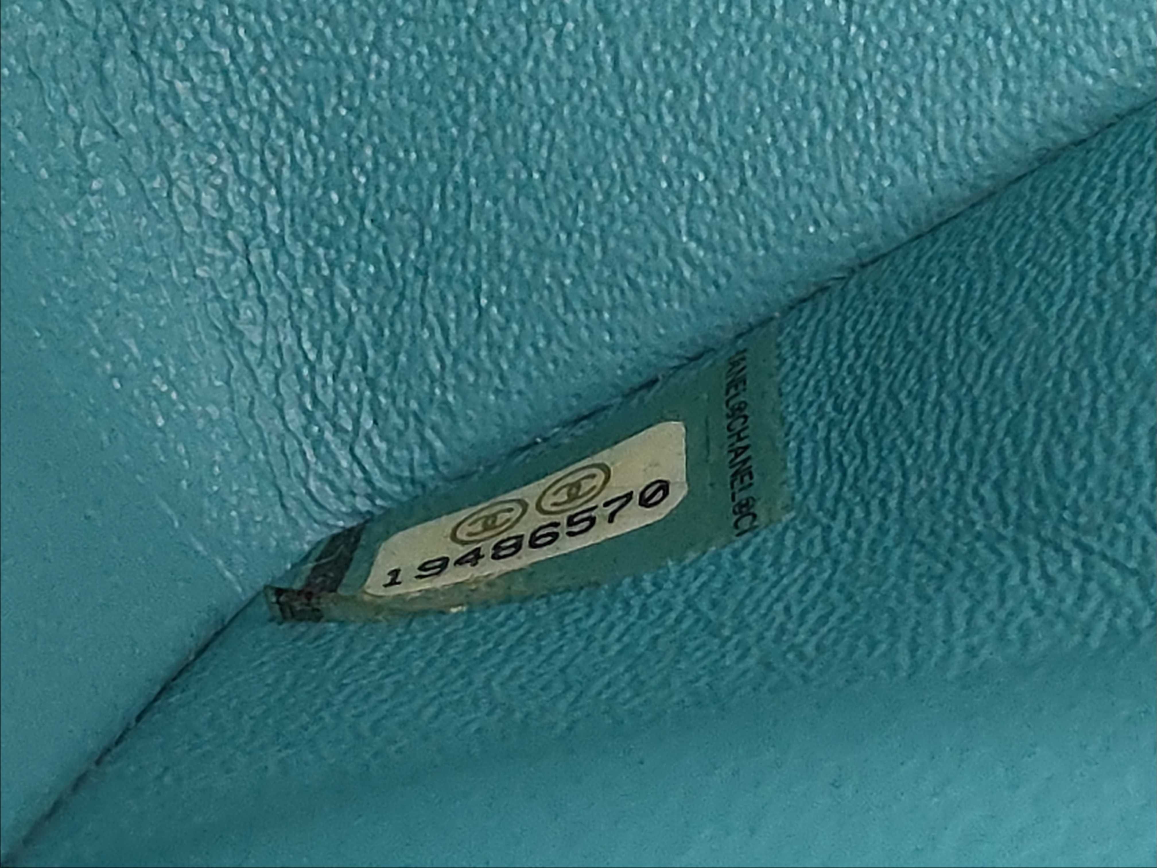 Lambskin Matelassé Double Flap Double Chain Shoulder Bag (Blue) — view 11