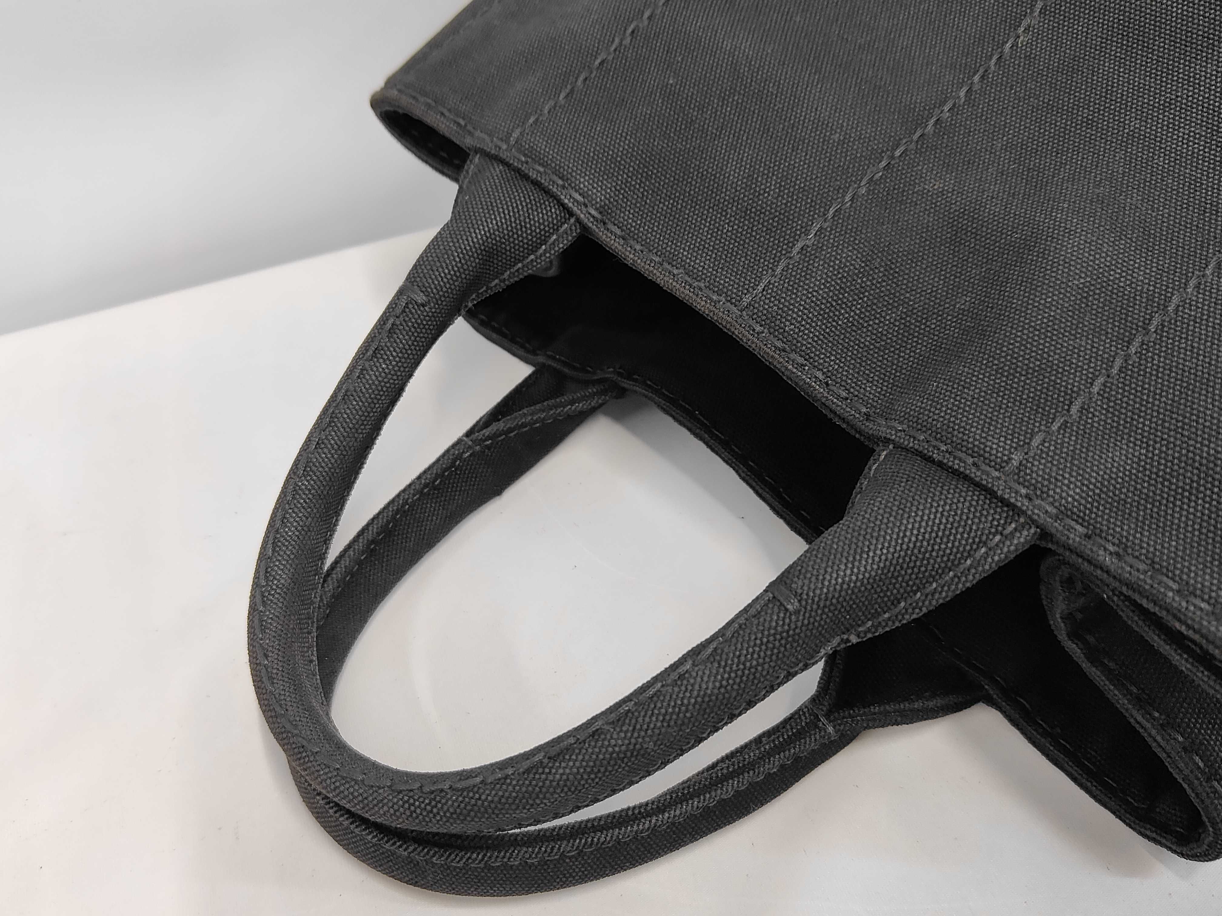 Canapa Black Tote Bag with Striped Interior — view 5