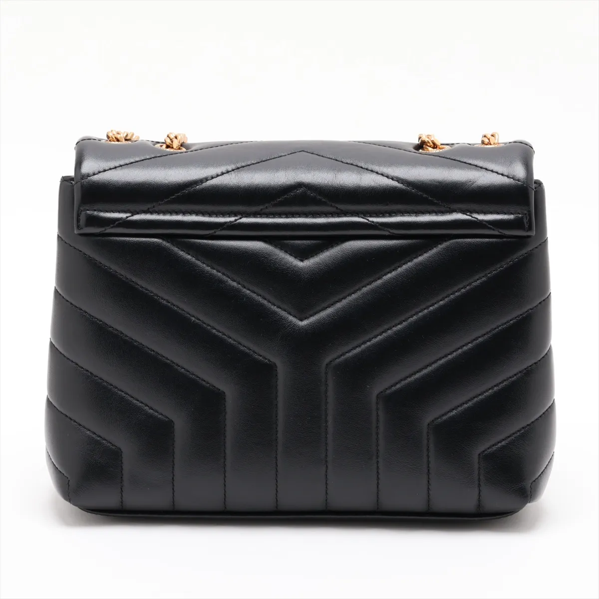 Loulou 494699 Leather Chain Shoulder Bag, Black — view 2