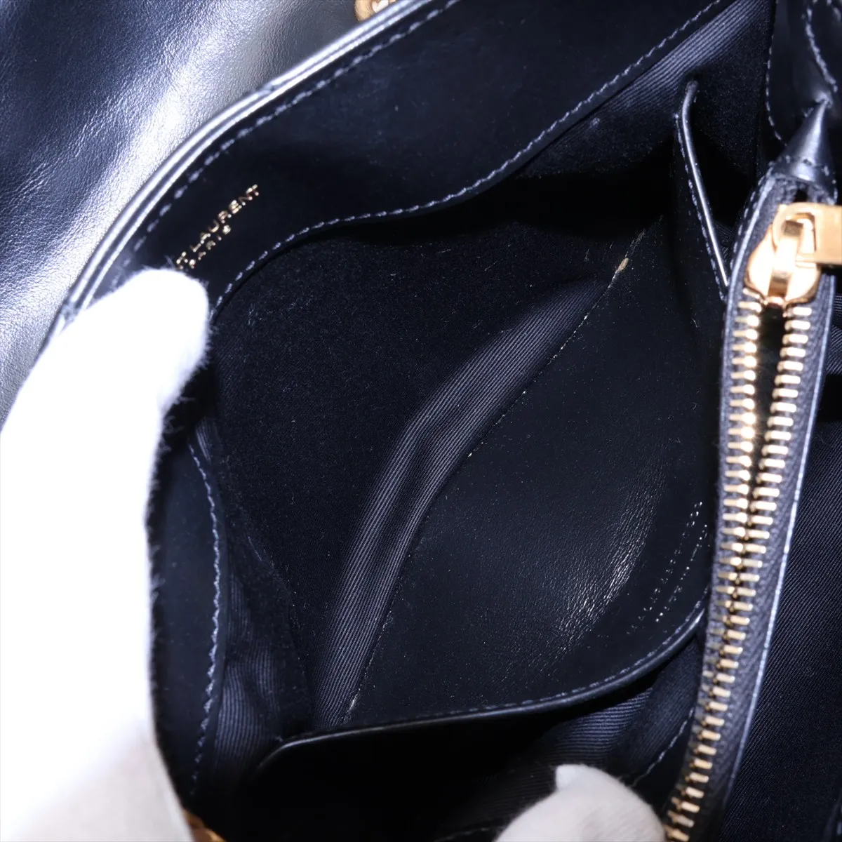 Loulou 494699 Leather Chain Shoulder Bag, Black — view 9