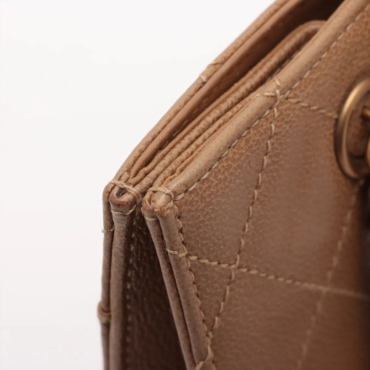 Matelasse leather chain tote bag brown gold hardware 5456656 5th series — view 10