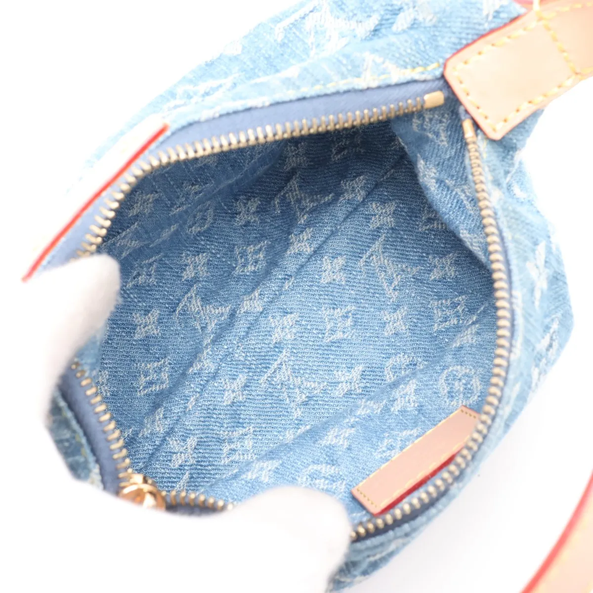 Monogram Denim Pochette Hills M82949 Blue (RFID detected) — view 7