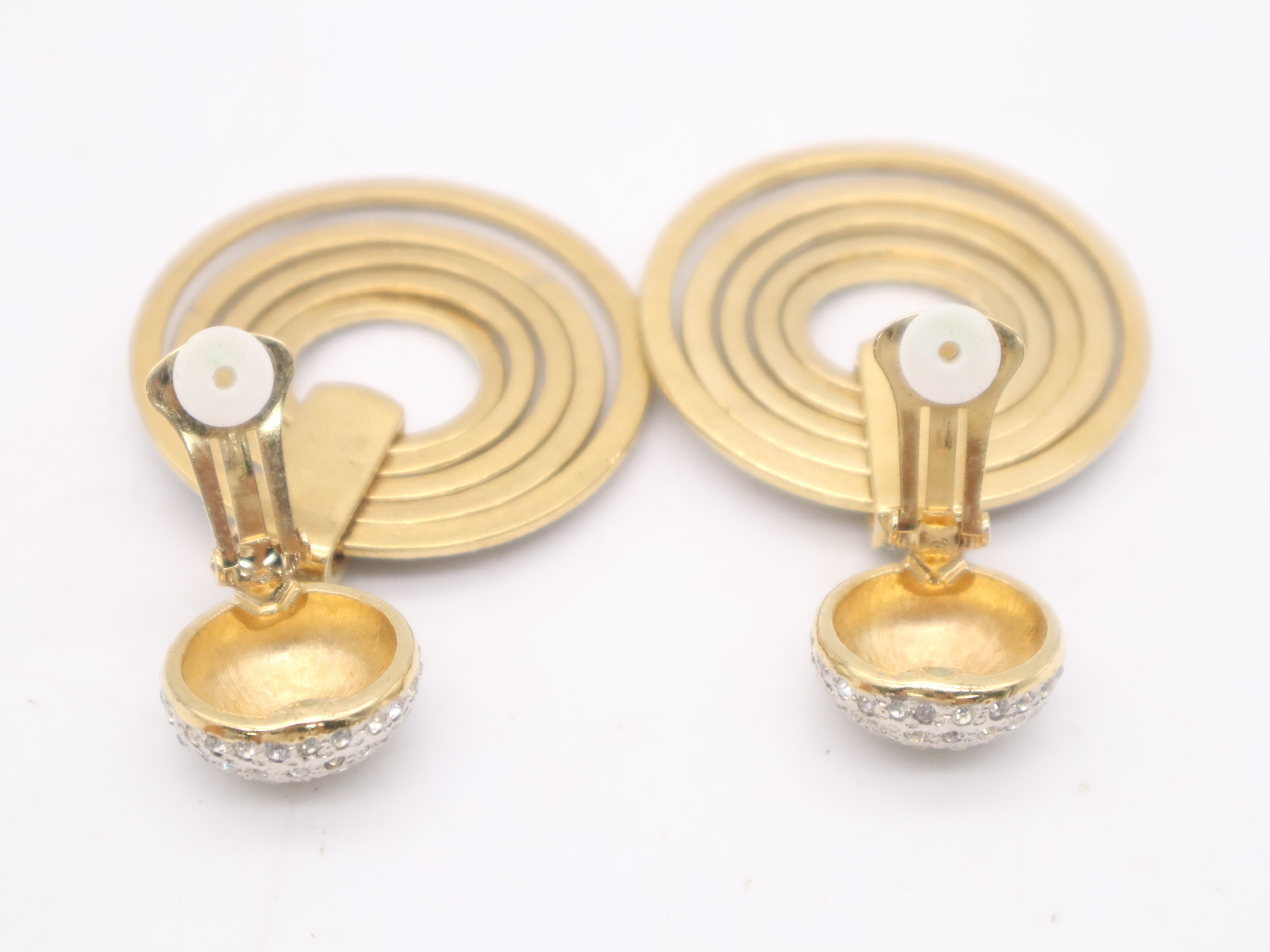 GP/Rhinestone Circle Earrings (with box) — view 2