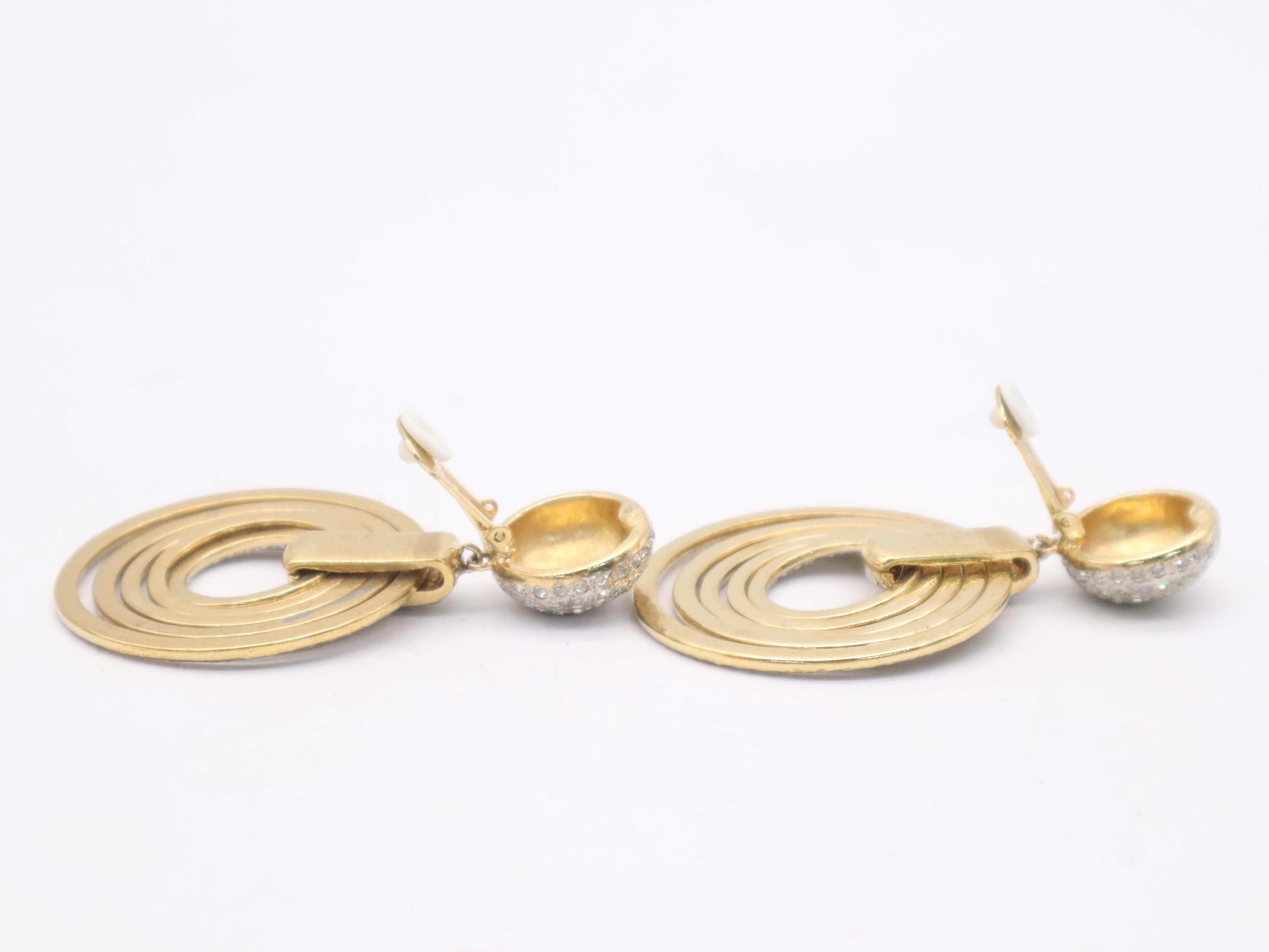 GP/Rhinestone Circle Earrings (with box) — view 3