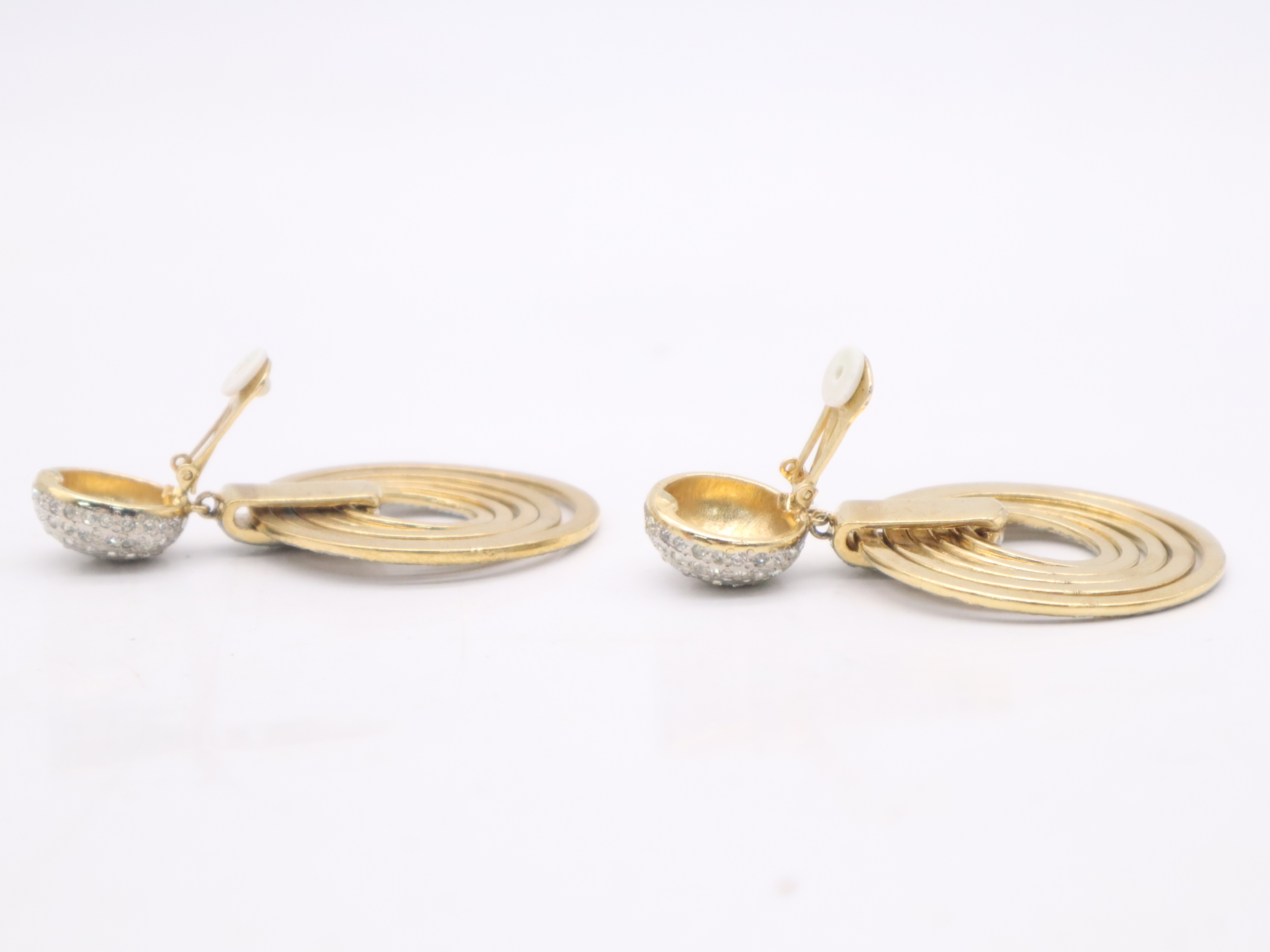 GP/Rhinestone Circle Earrings (with box) — view 5