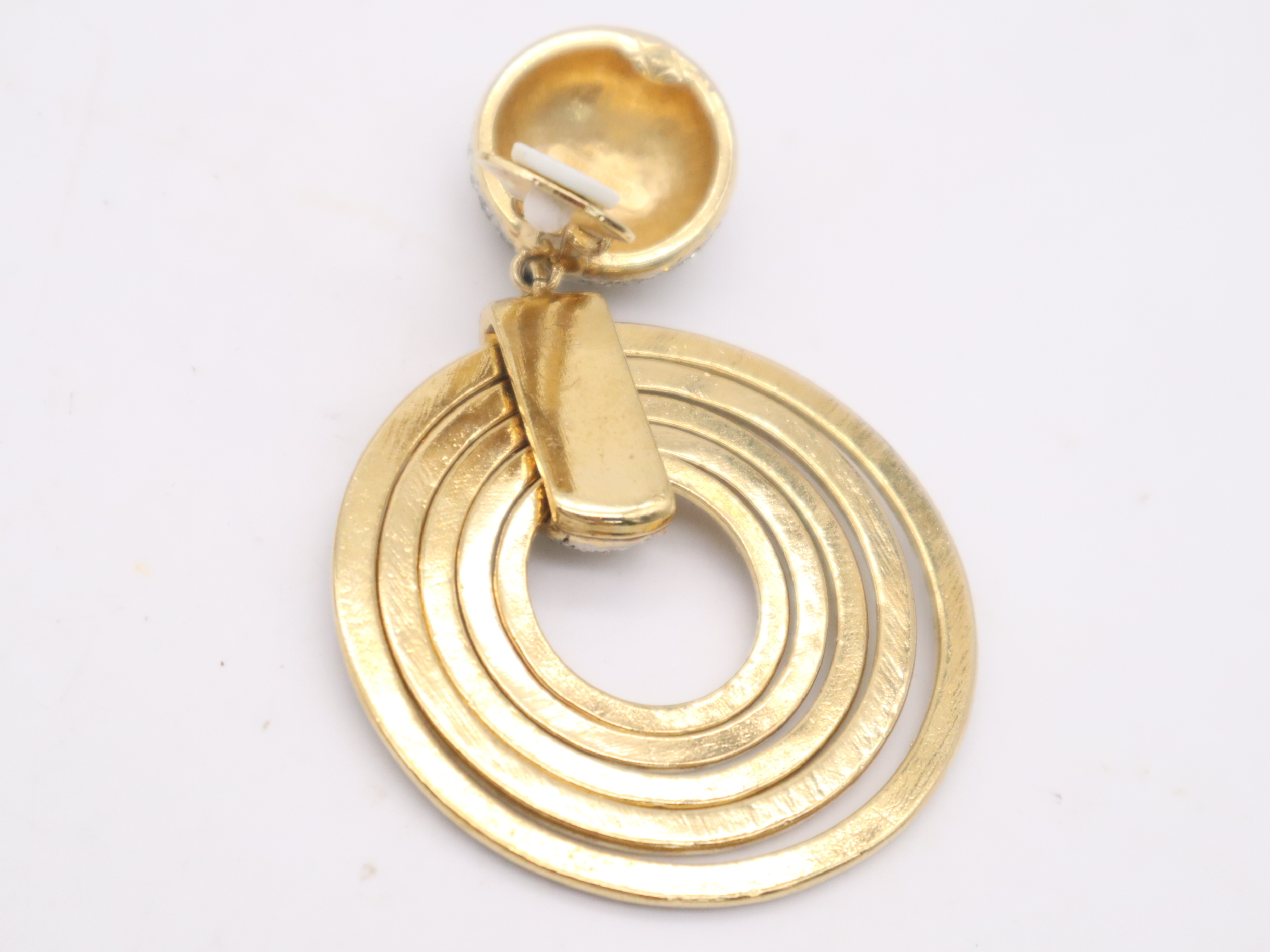 GP/Rhinestone Circle Earrings (with box) — view 7