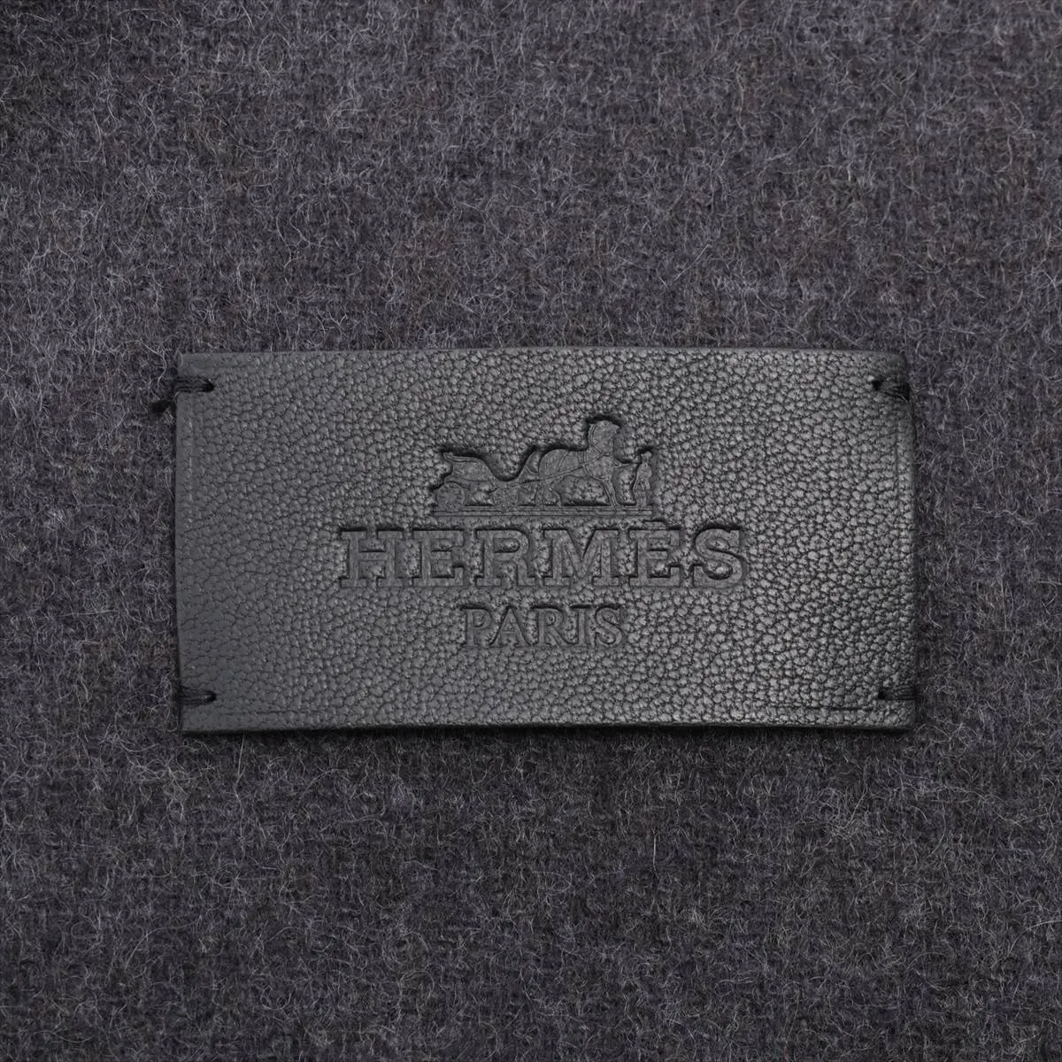 scarf, cashmere and leather, black, some wear, — view 4