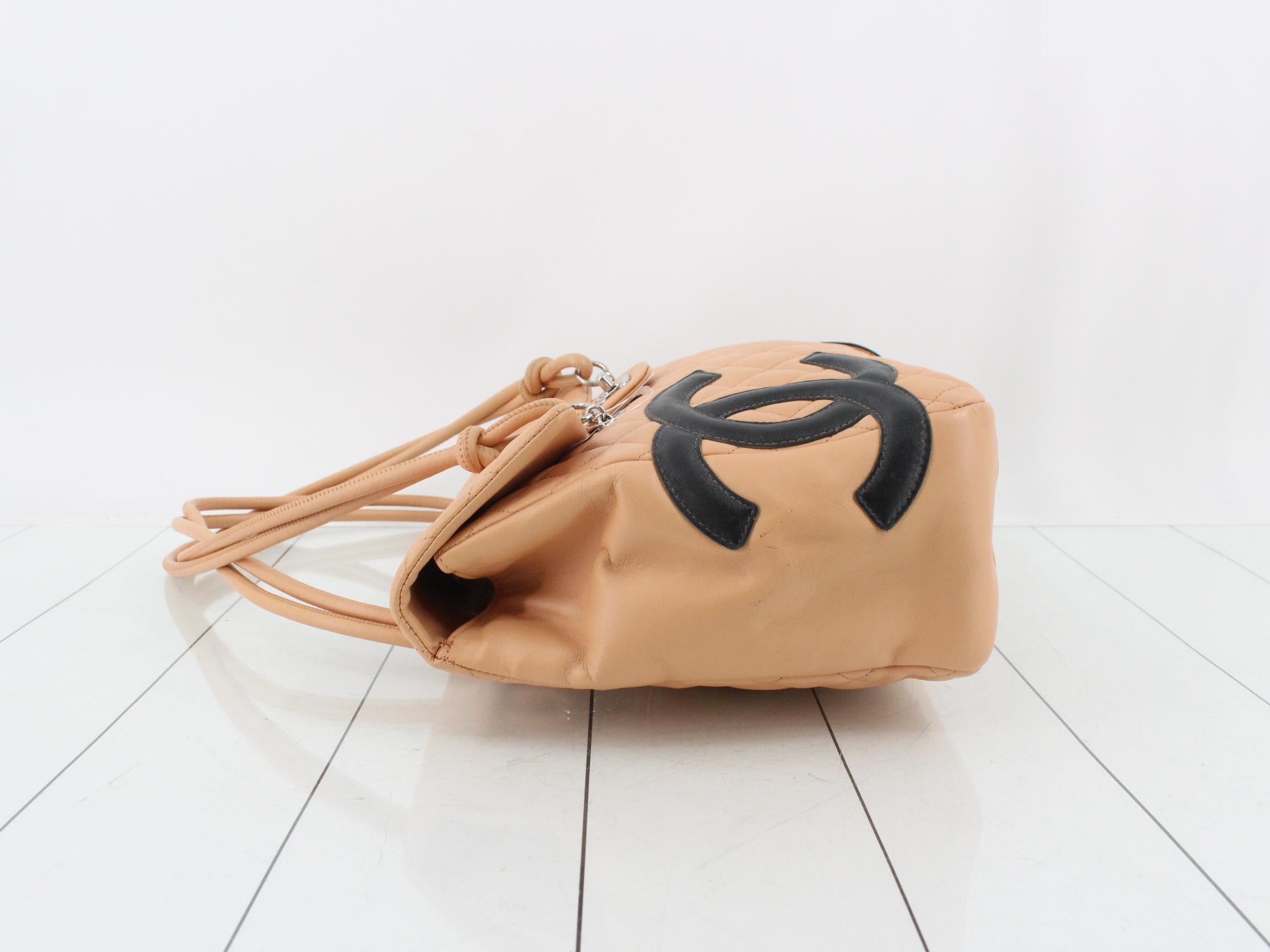Matelassé Cambon Line Lambskin Tote Bag, Beige — view 4