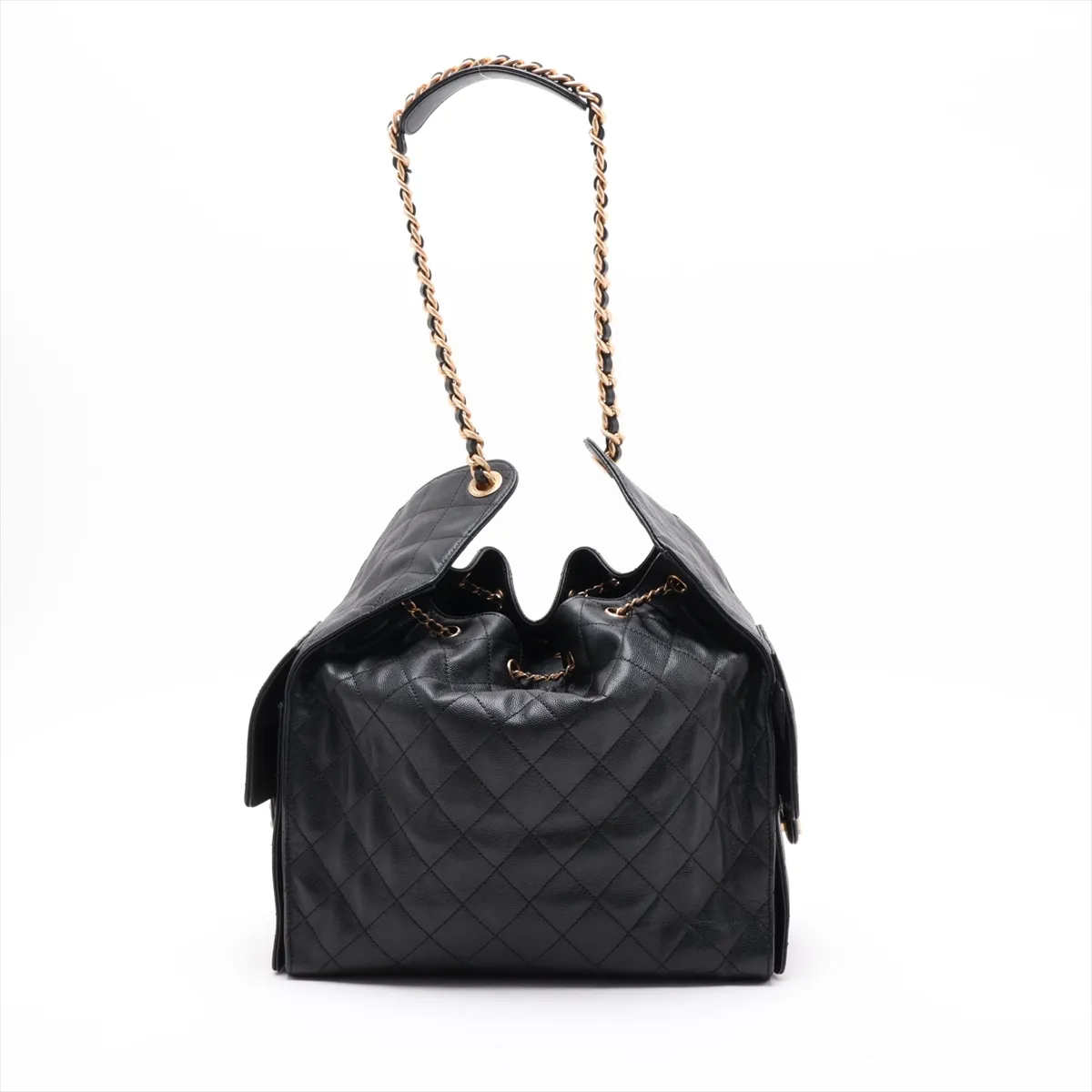 [Individually packaged] Chanel 25 Medium Caviar Skin Chain Shoulder Bag, Black with Gold Hardware, CKLNN62H, Random Plate, AS5311 — view 2