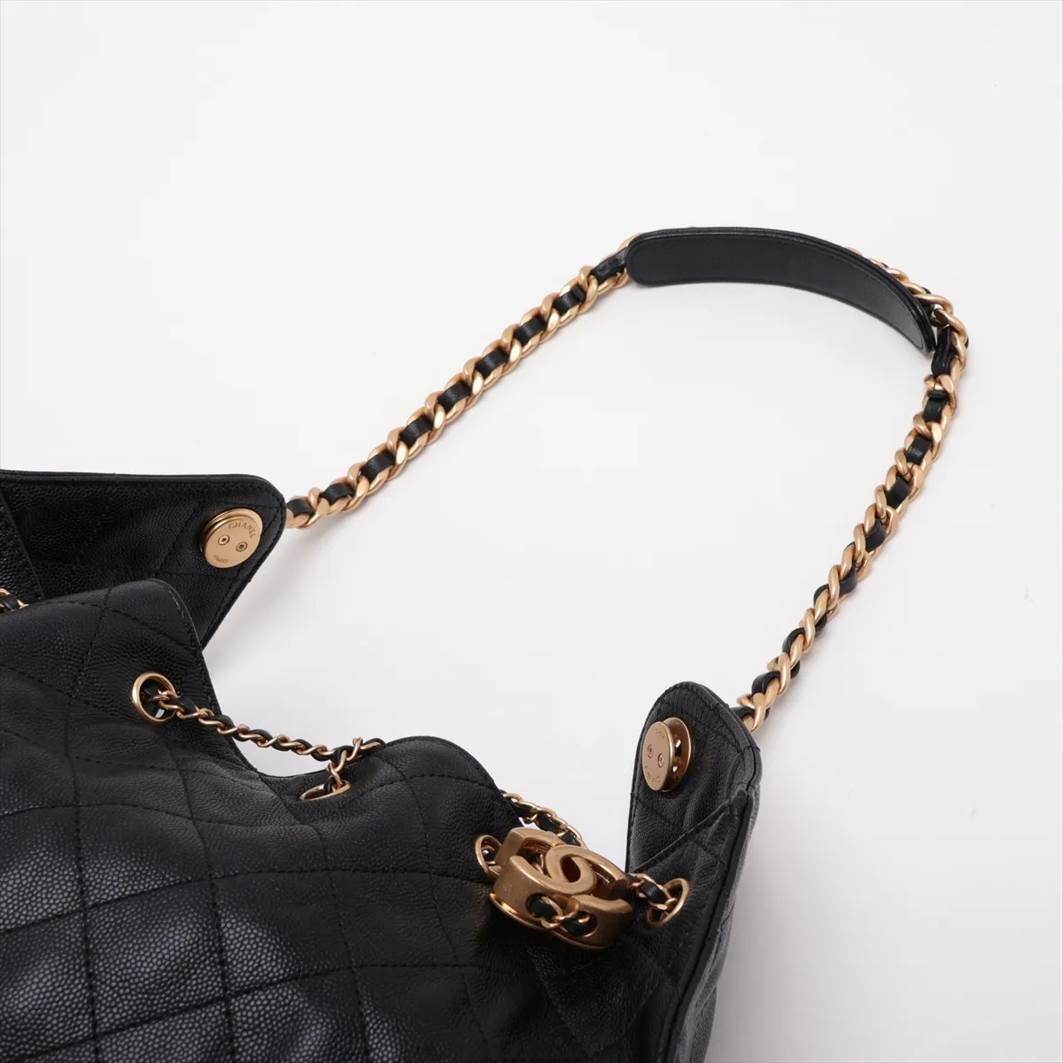 [Individually packaged] Chanel 25 Medium Caviar Skin Chain Shoulder Bag, Black with Gold Hardware, CKLNN62H, Random Plate, AS5311 — view 5