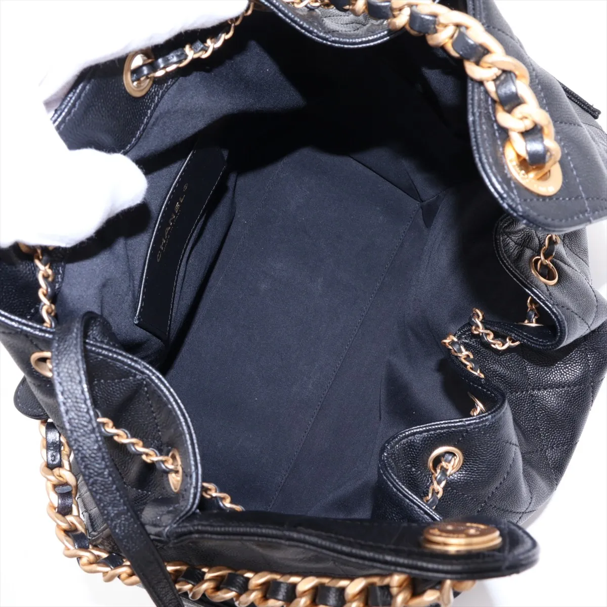 [Individually packaged] Chanel 25 Medium Caviar Skin Chain Shoulder Bag, Black with Gold Hardware, CKLNN62H, Random Plate, AS5311 — view 6