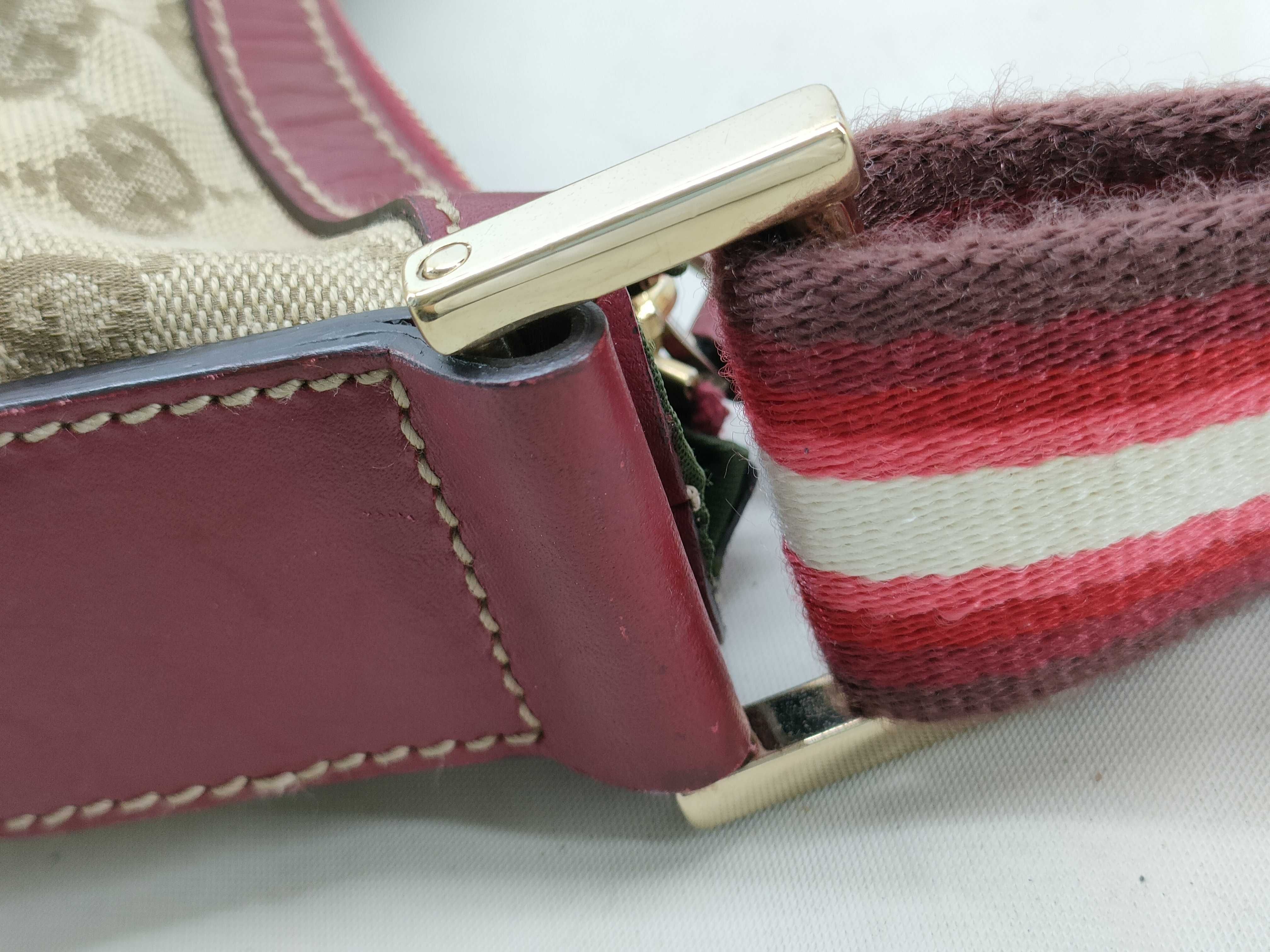 GG Canvas Shoulder Bag with GG Pattern, Webbing Strap, and Leather Trim. — view 7